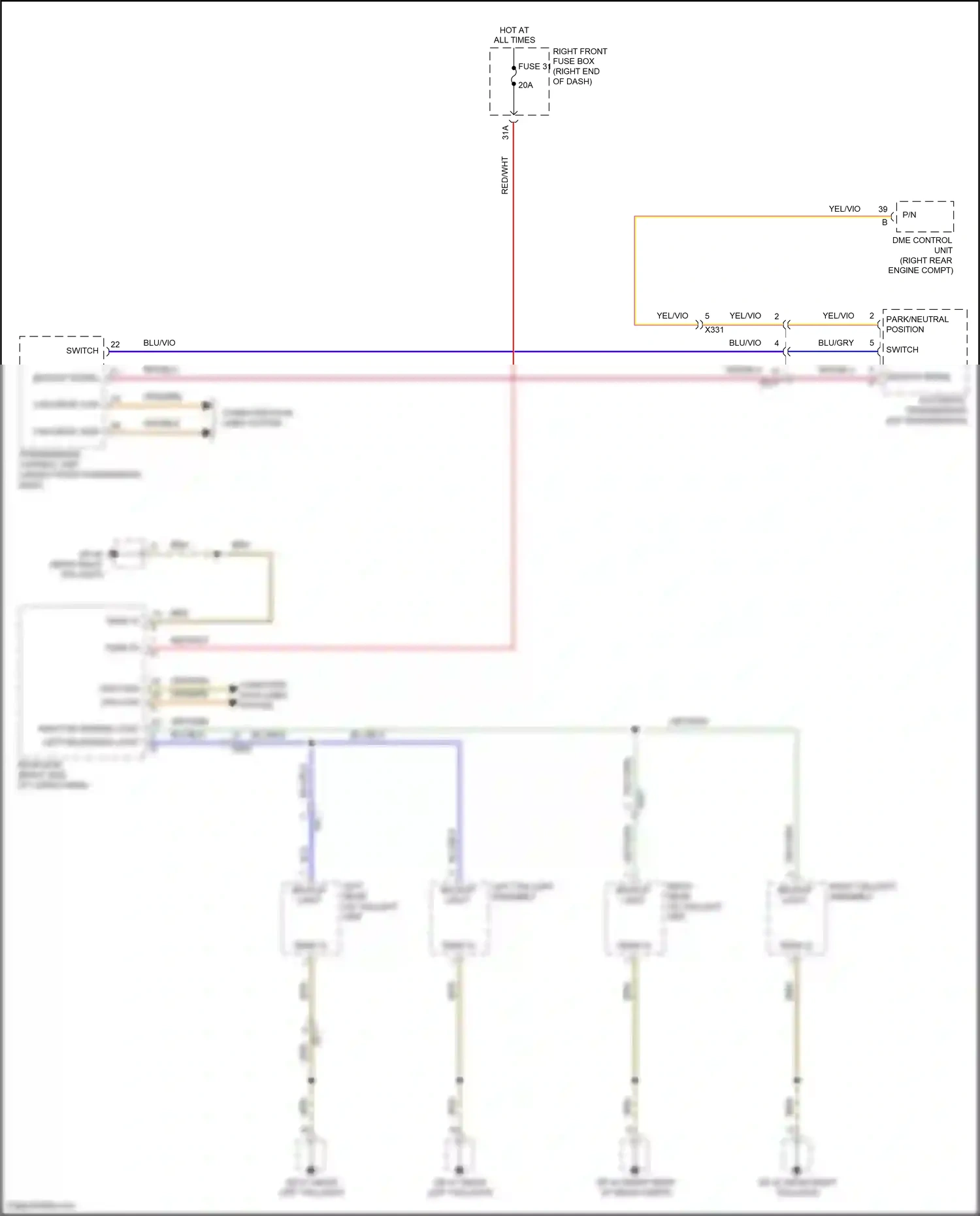 Wiring diagram transmission control unit for Porsche Cayenne II facelift (2014-2018) (2 of 8)