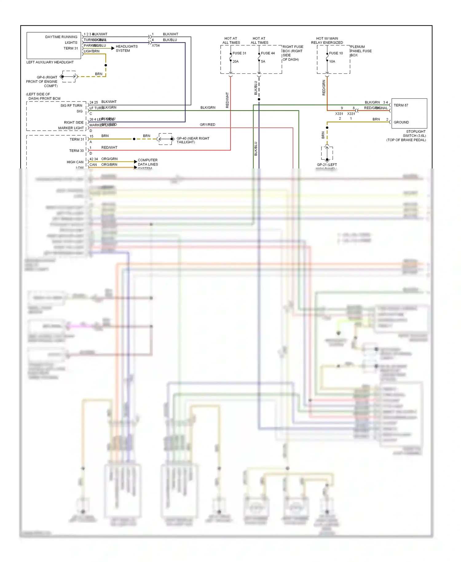 Wiring diagram computer data lines system for Porsche Cayenne II (2010-2014) (12 of 60)