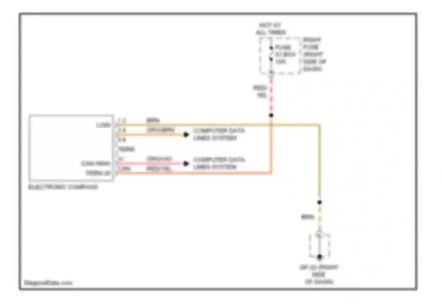 Wiring diagram electronic compass for Porsche Cayenne II (2010-2014) (1 of 1)