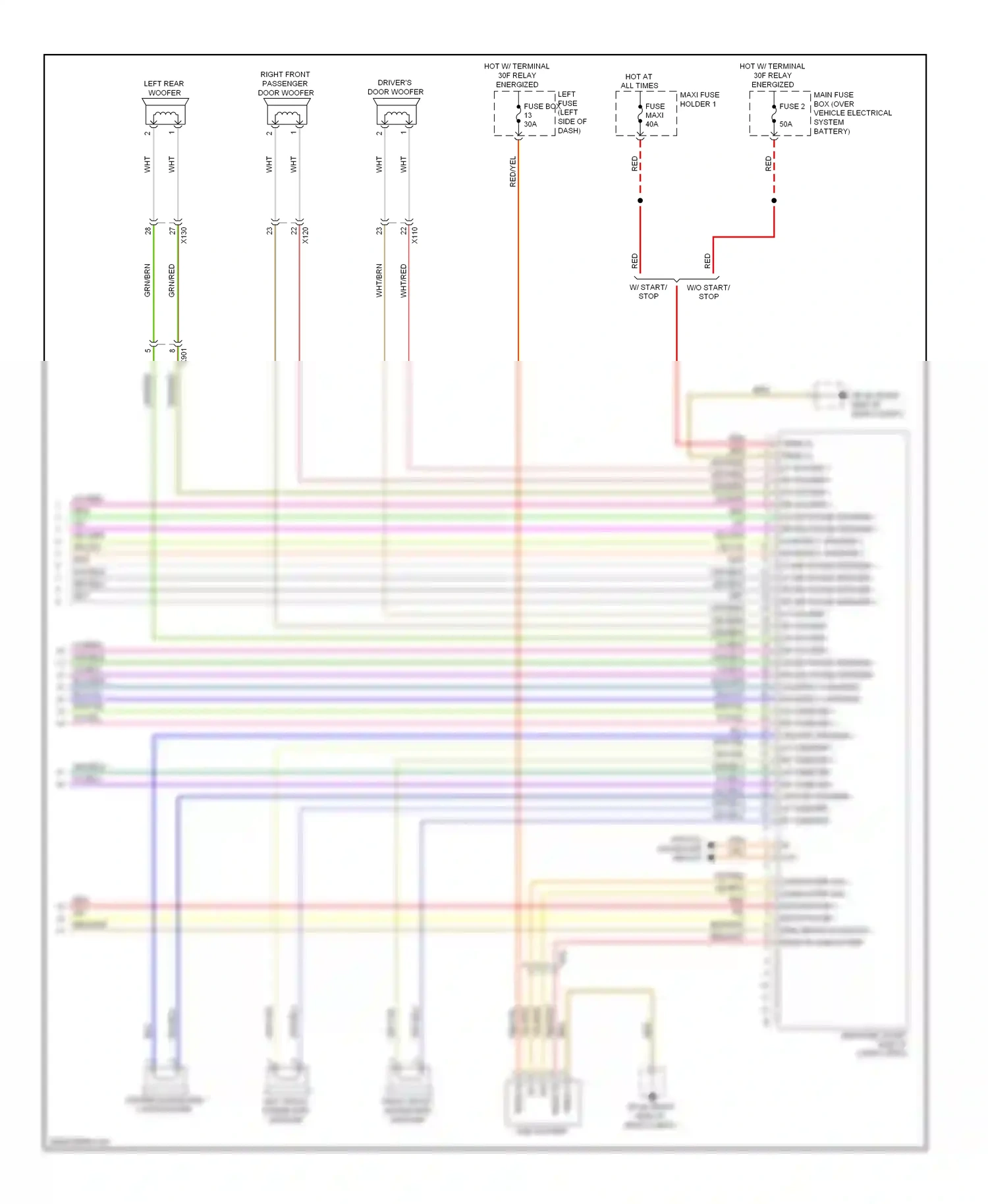 Wiring diagram optical waveguide for Porsche Cayenne II (2010-2014) (2 of 4)