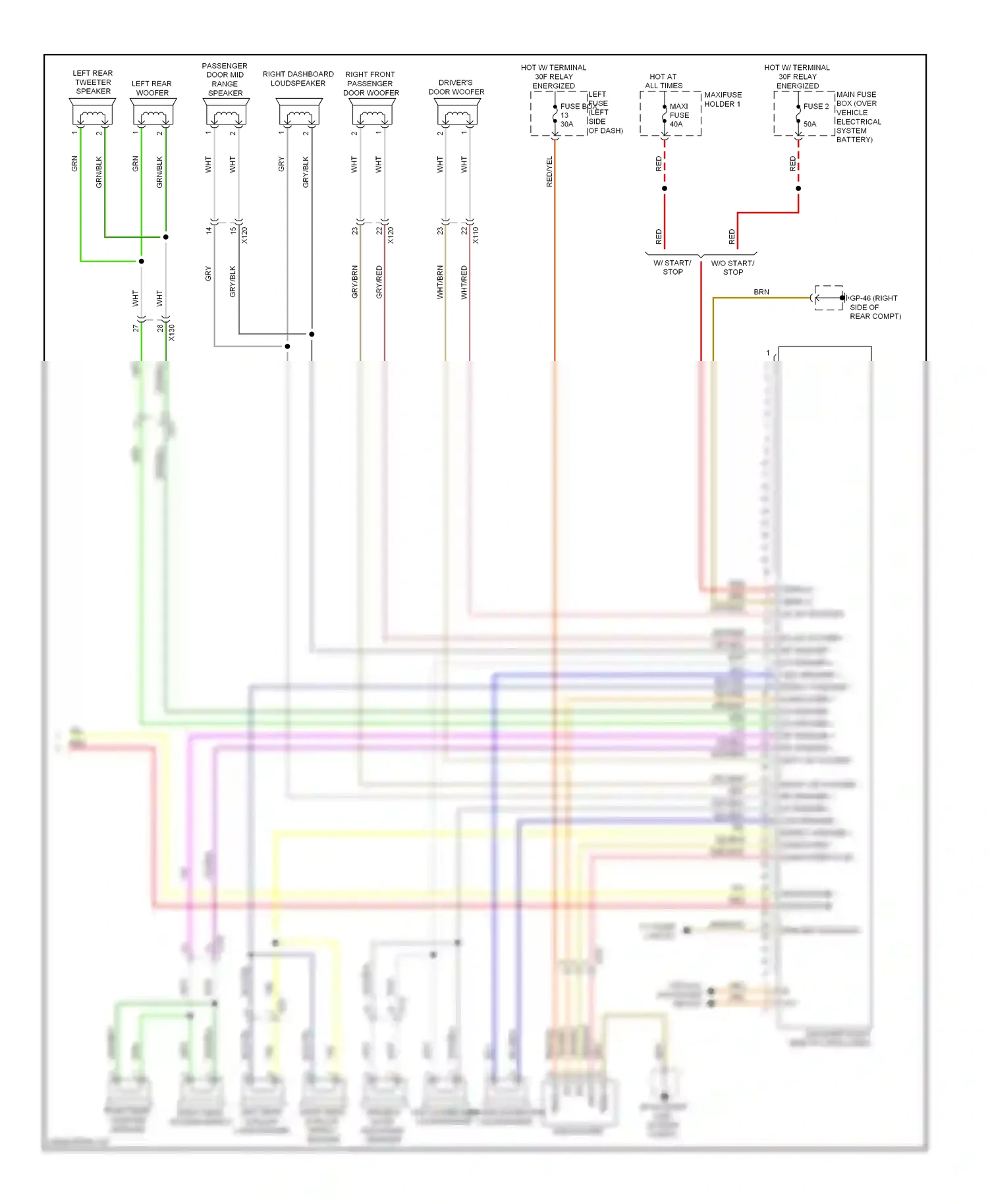 Wiring diagram optical waveguide for Porsche Cayenne II (2010-2014) (1 of 4)