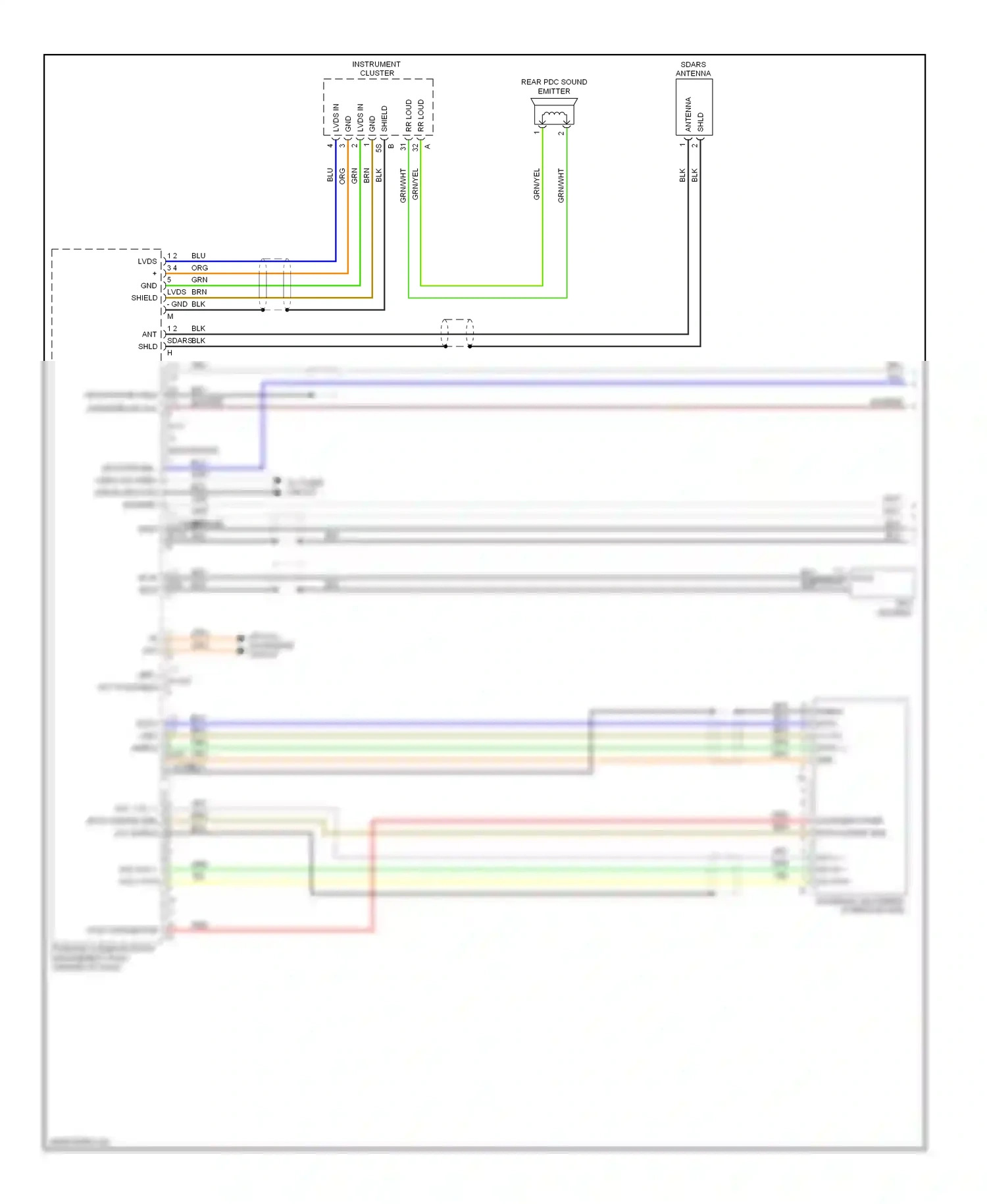 Porsche Cayenne II (2010-2014) shield data (+) vcc data (-) gnd wiring diagram  (1 of 2)