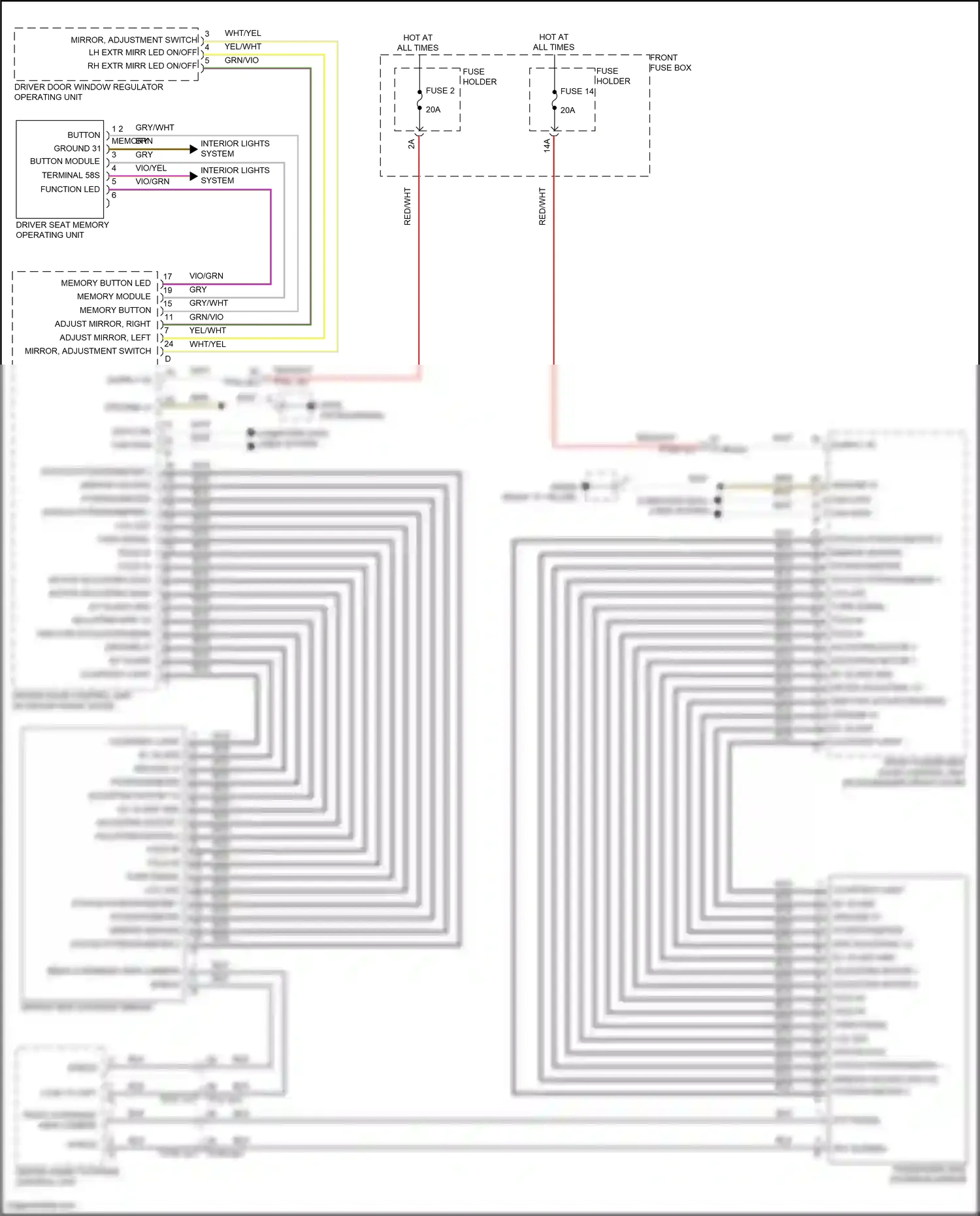 Porsche Cayenne III facelift (2023-2024) 1 2 memory button wiring diagram  (2 of 4)