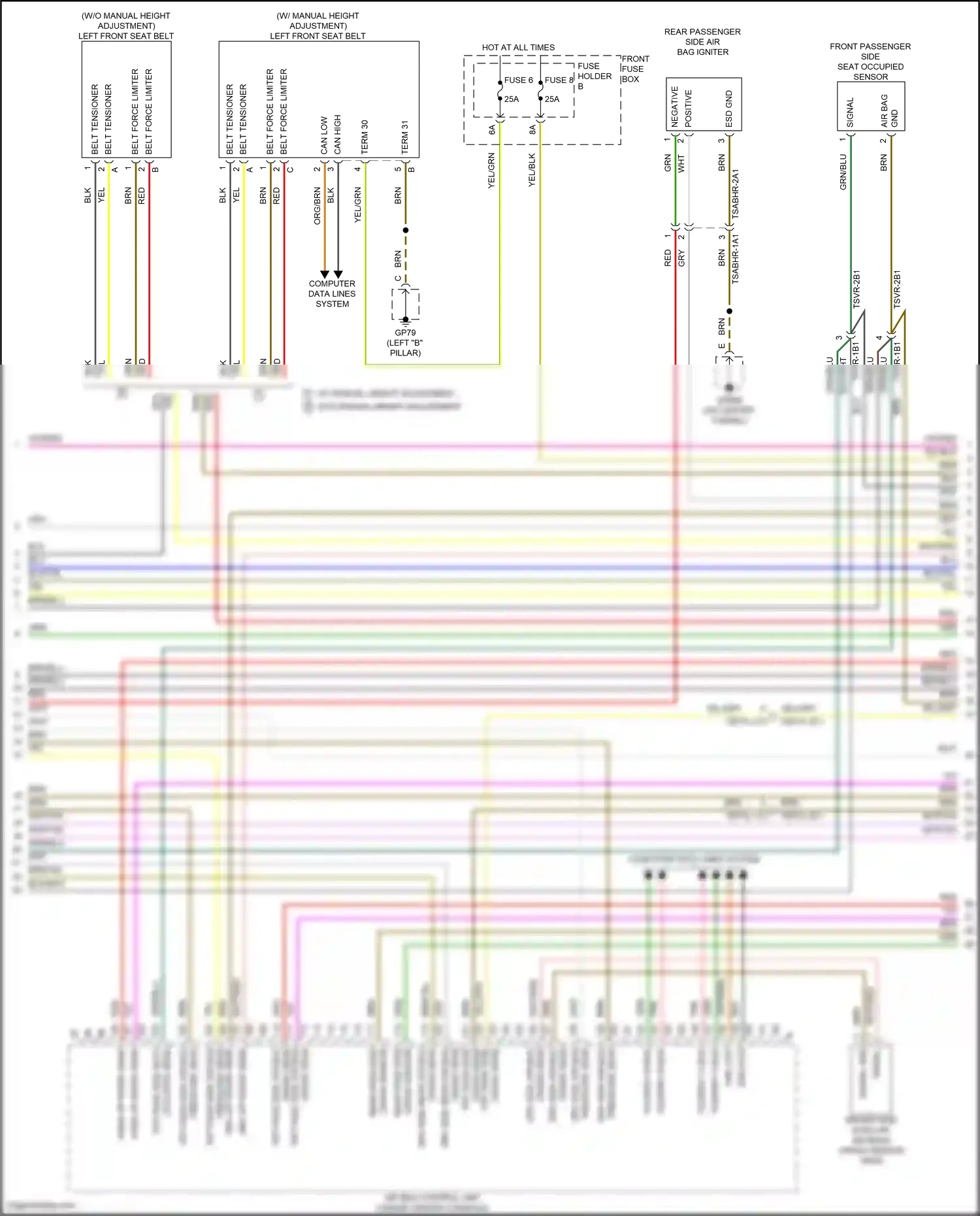 Porsche Cayenne III facelift (2023-2024) crash sensor + wiring diagram  (1 of 1)