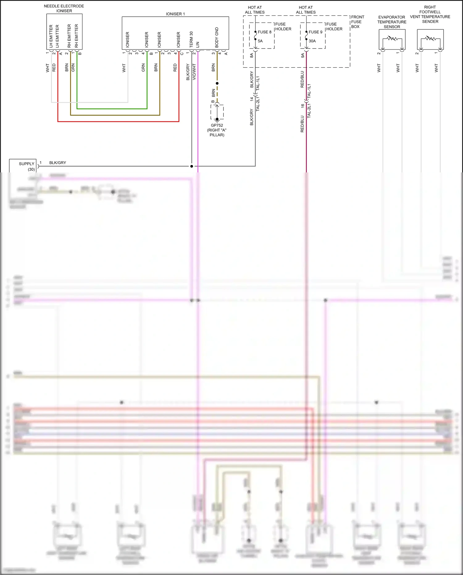 Porsche Cayenne III facelift (2023-2024) evaporator temperature sensor wiring diagram  (1 of 1)