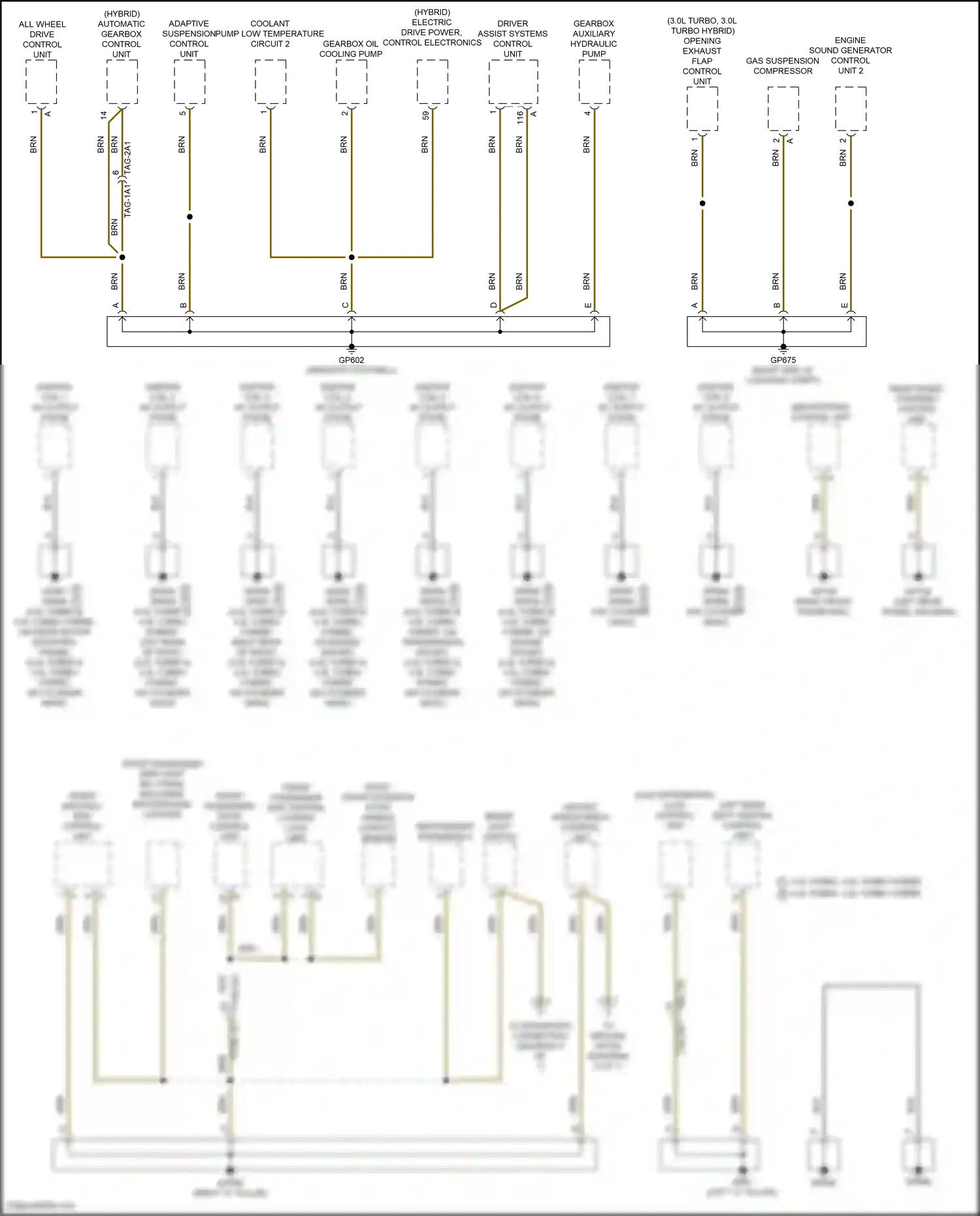 Porsche Cayenne III facelift (2023-2024) front passenger side central locking lock unit wiring diagram  (2 of 3)