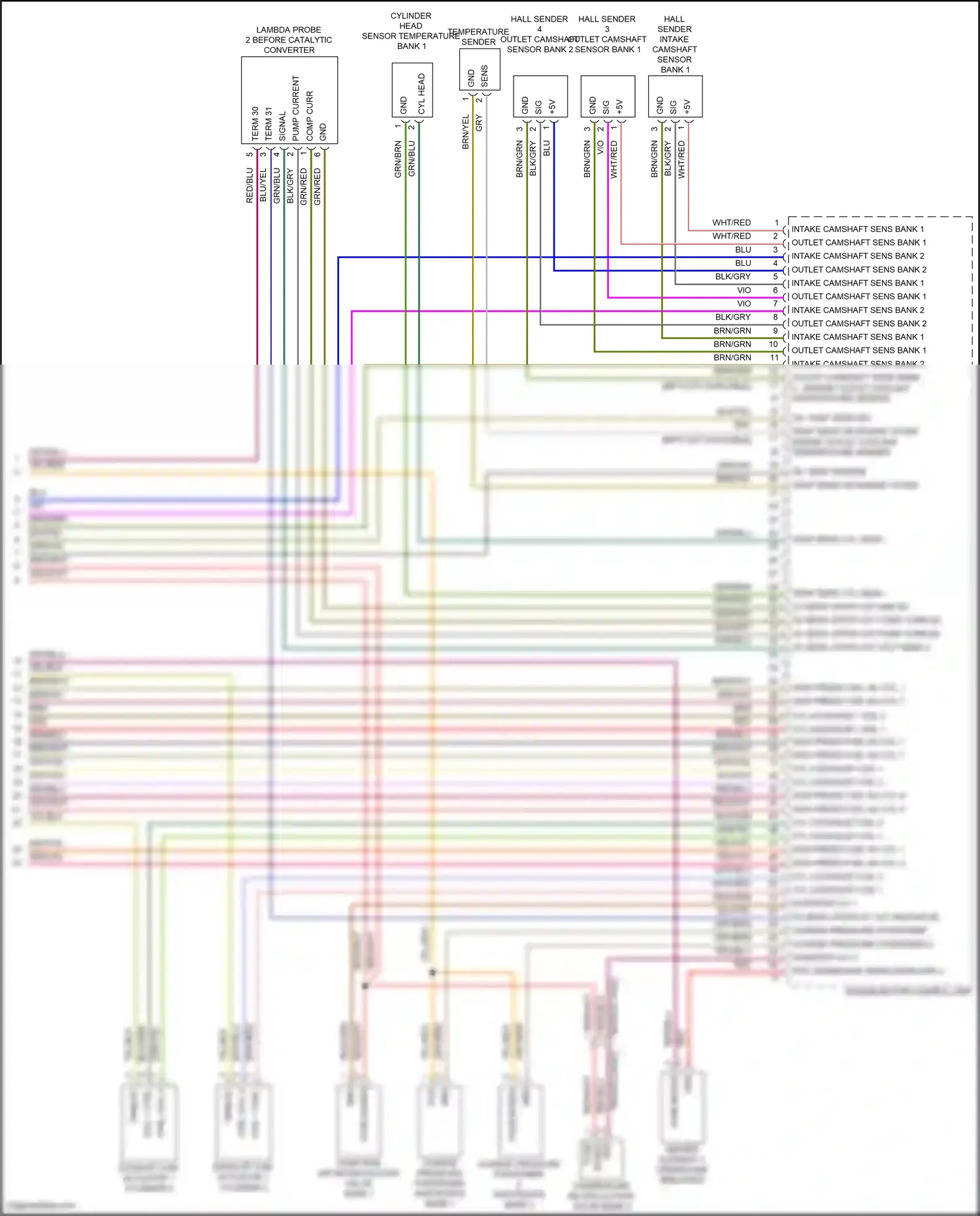 Porsche Cayenne III facelift (2023-2024) lambda probe 2 before catalytic converter wiring diagram  (1 of 4)