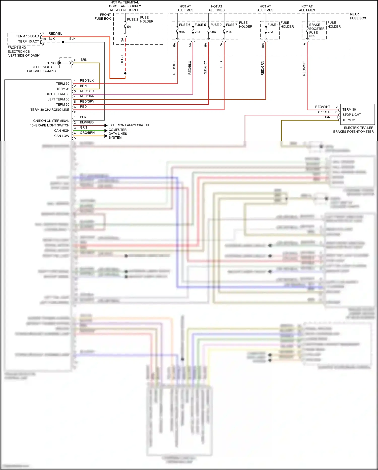 Porsche Cayenne III facelift (2023-2024) left front direction indicator pilot light wiring diagram  (2 of 2)