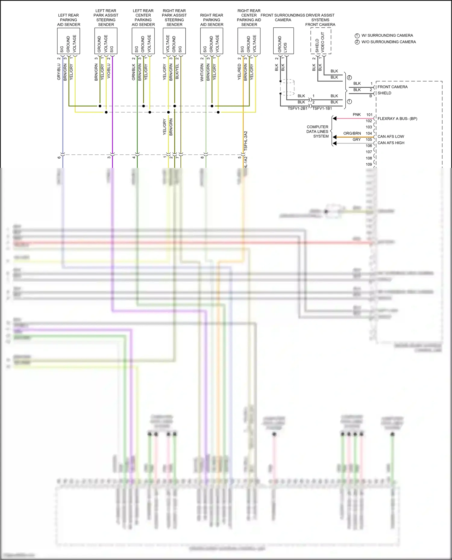 Porsche Cayenne III facelift (2023-2024) rf crash sensor wiring diagram  (1 of 1)