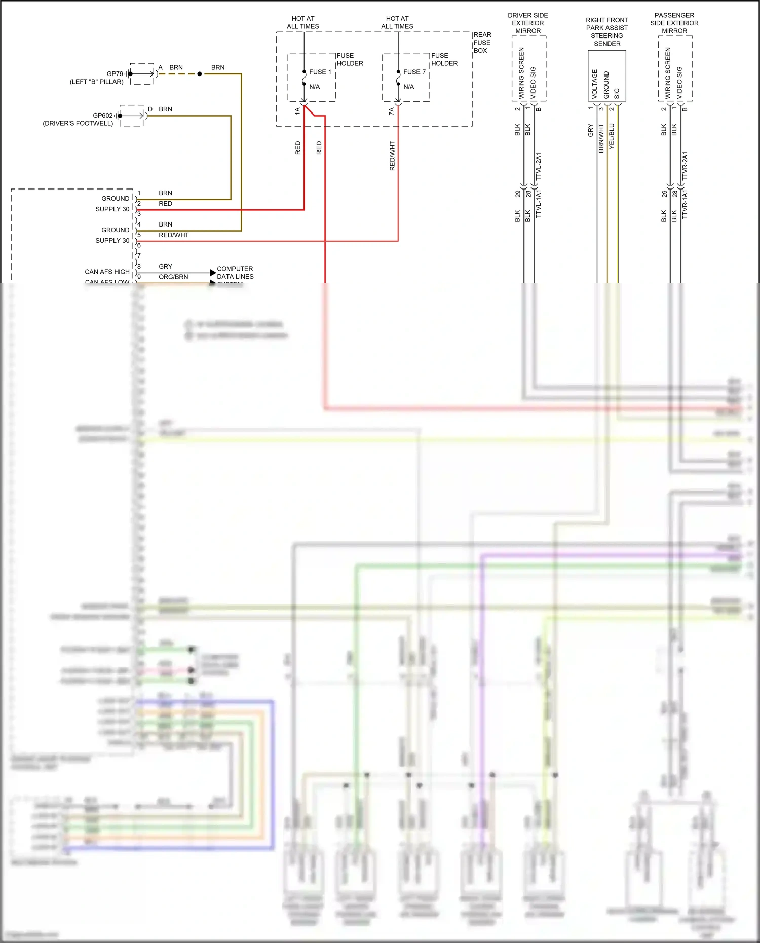 Porsche Cayenne III facelift (2023-2024) sensor supply wiring diagram  (2 of 3)