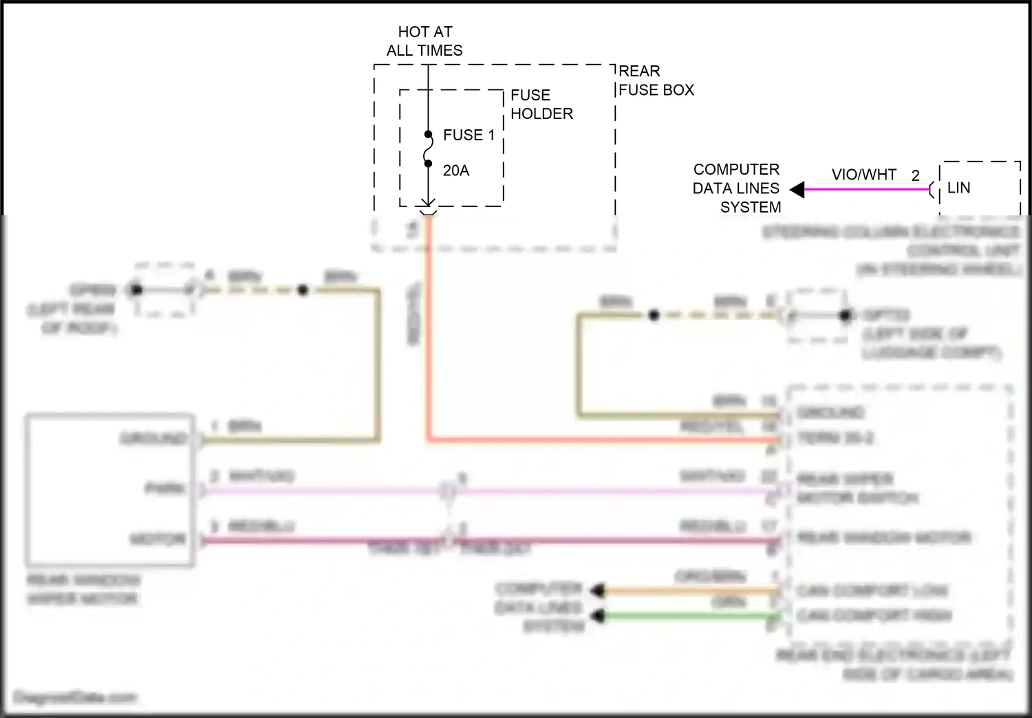 Porsche Cayenne III facelift (2023-2024) steering column electronics control unit wiring diagram  (8 of 9)
