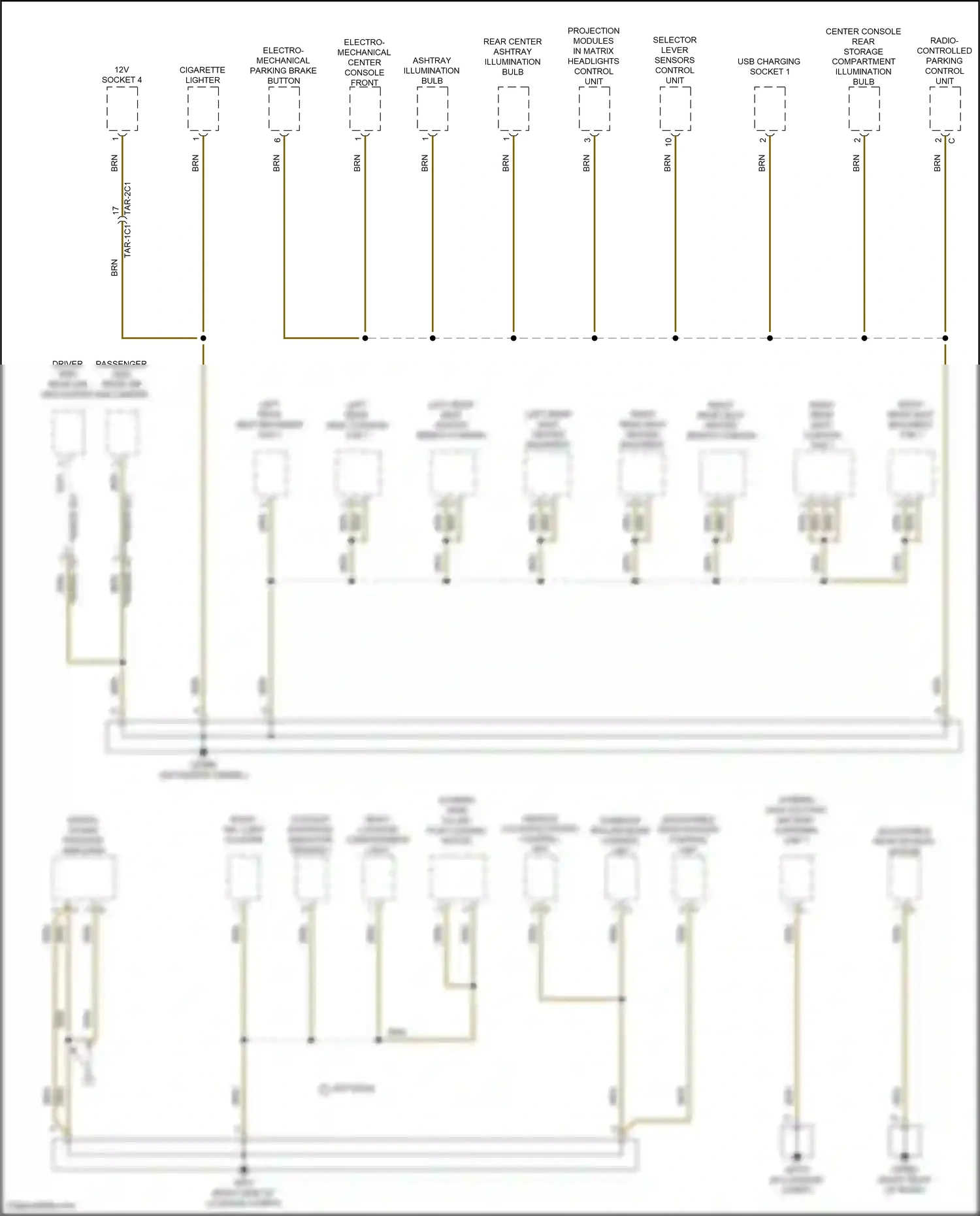 Porsche Cayenne III facelift (2023-2024) usb charging socket 1 wiring diagram  (1 of 2)