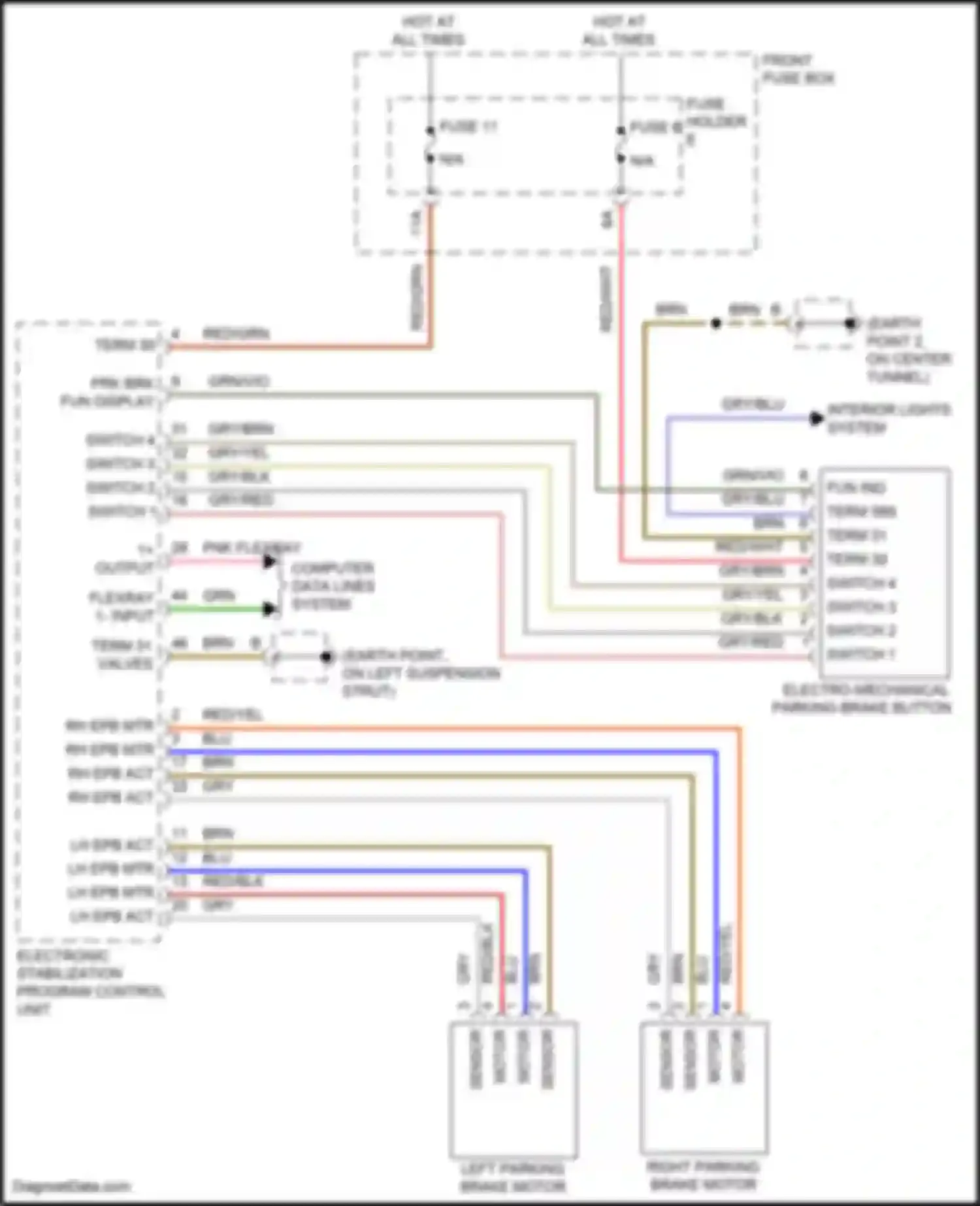 Cayenne Porsche III (2017-2023): Electronic parking brake circuit