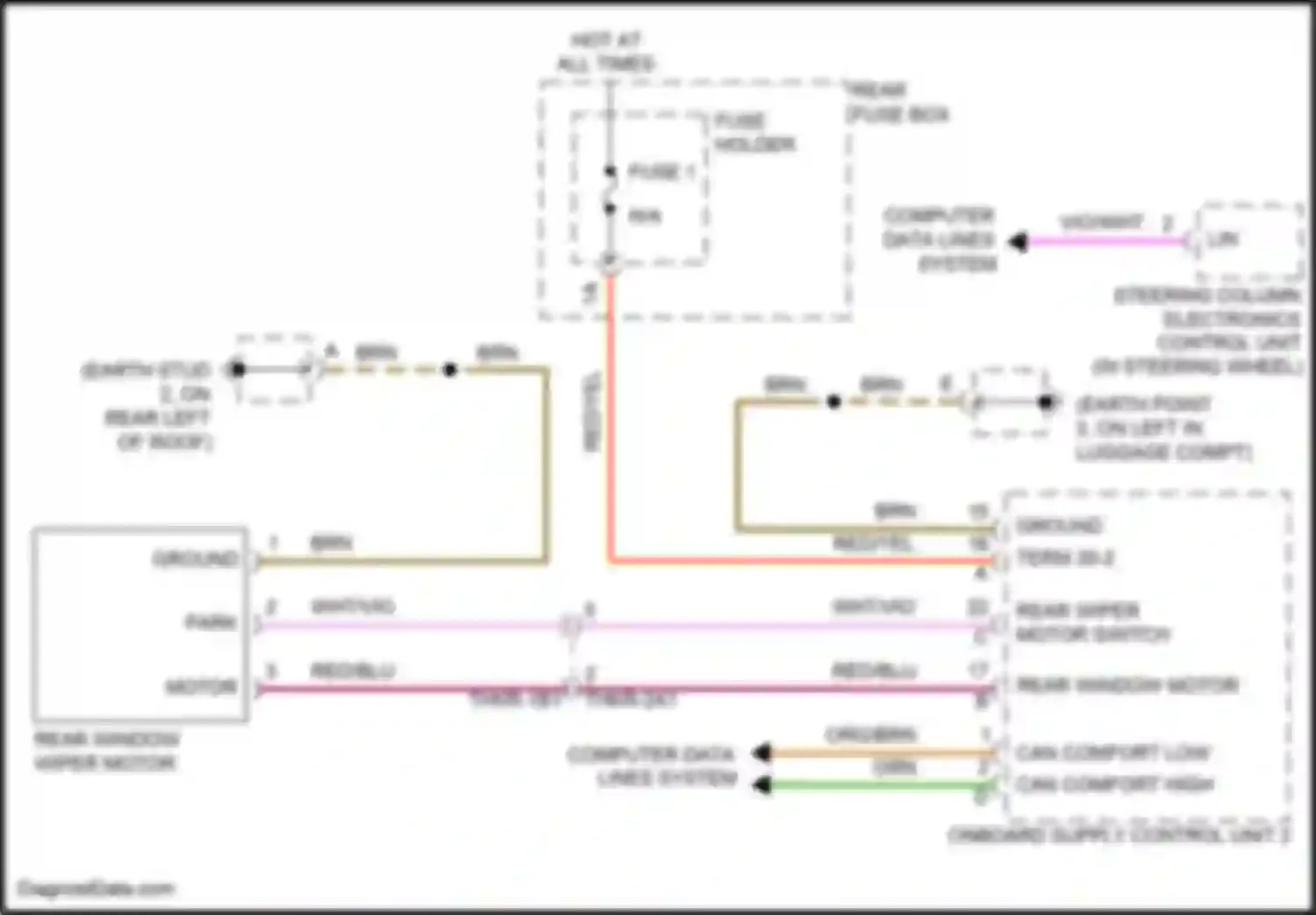Cayenne Porsche III (2017-2023): Rear wiper circuit