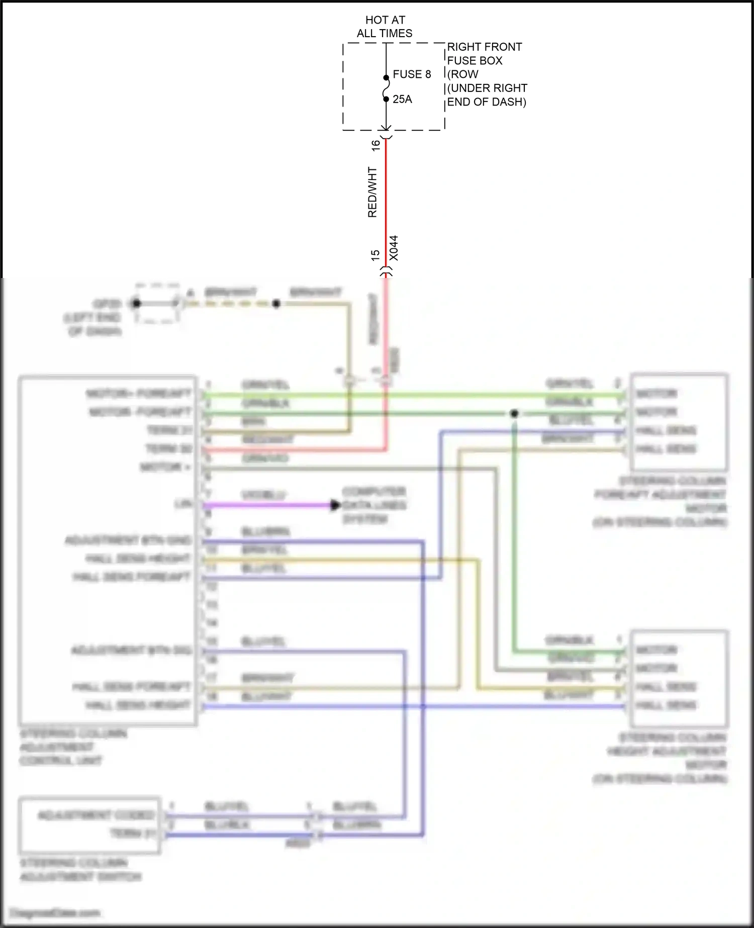 Wiring diagram adjustment coded for Porsche Cayman GT4 981 (2015-2016) (1 of 2)