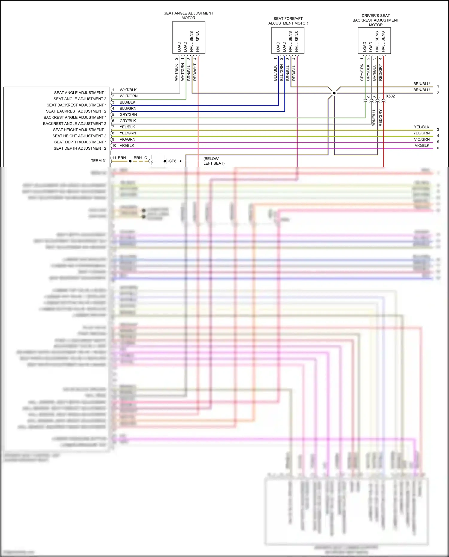 Wiring diagram backrest width for Porsche Cayman GT4 981 (2015-2016) (1 of 2)