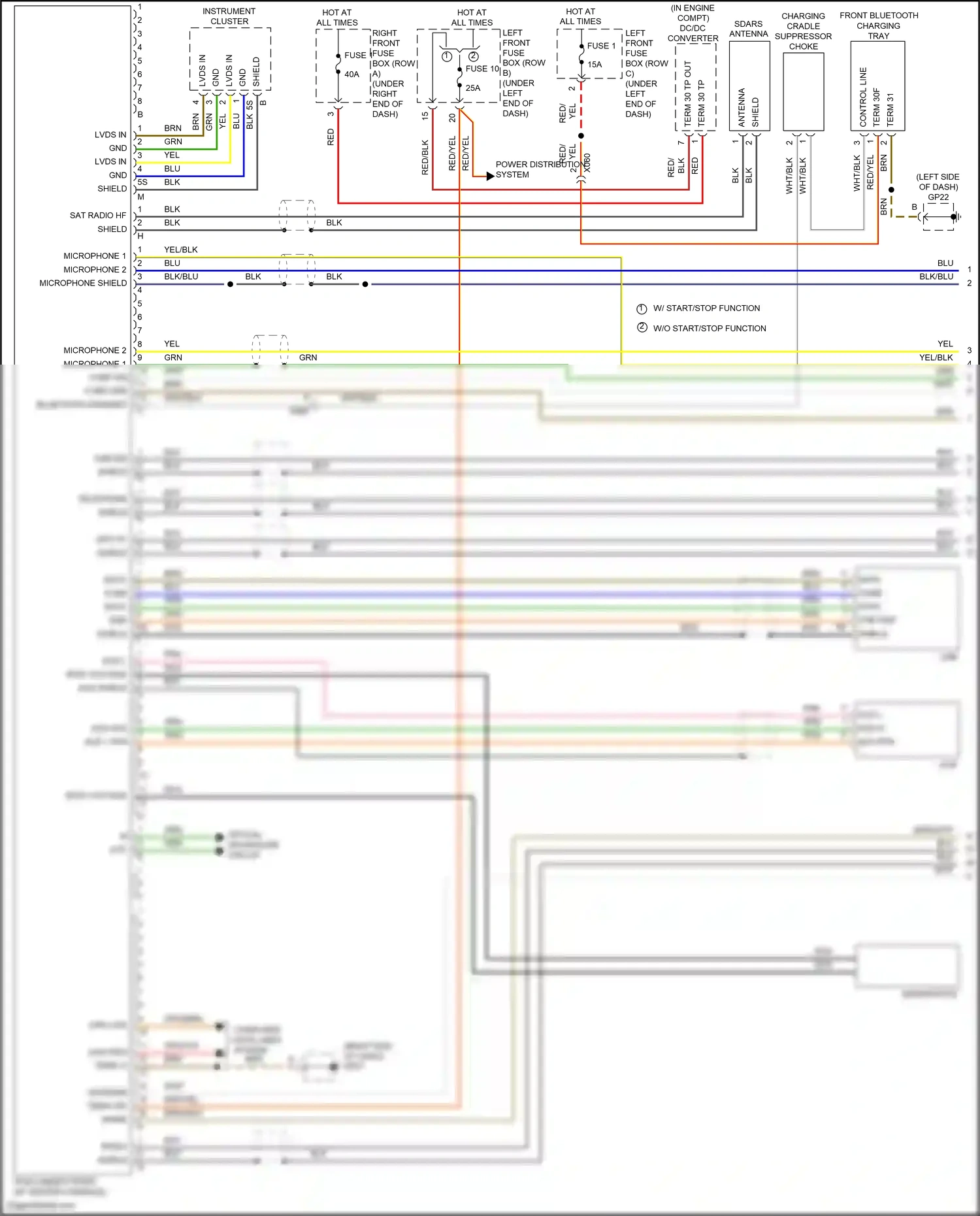 Wiring diagram bluetooth handset for Porsche Cayman GT4 981 (2015-2016) (2 of 6)