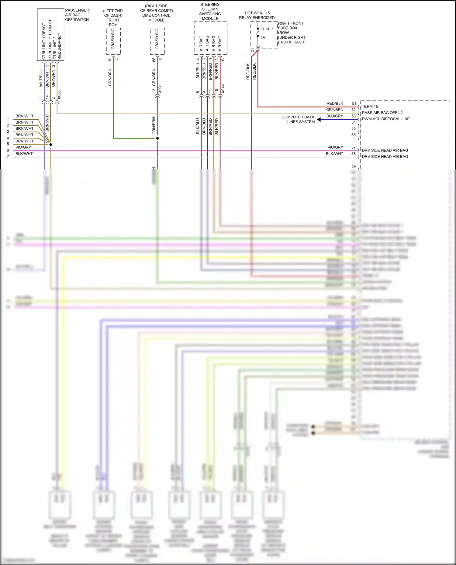 Wiring diagram driver side a-pillar sensor for Porsche Cayman GT4 981 (2015-2016) (1 of 1)