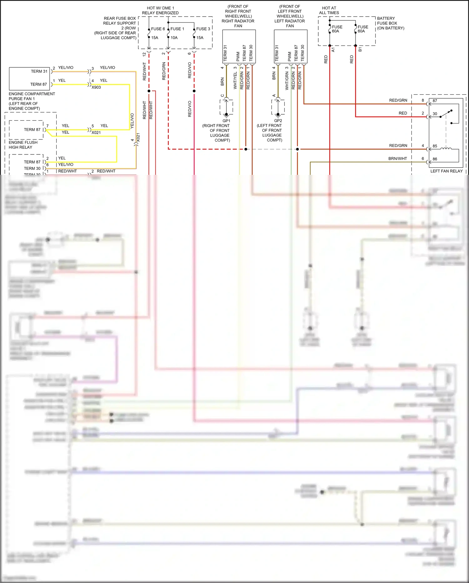 Wiring diagram engine compartment temperature sensor for Porsche Cayman GT4 981 (2015-2016) (1 of 5)