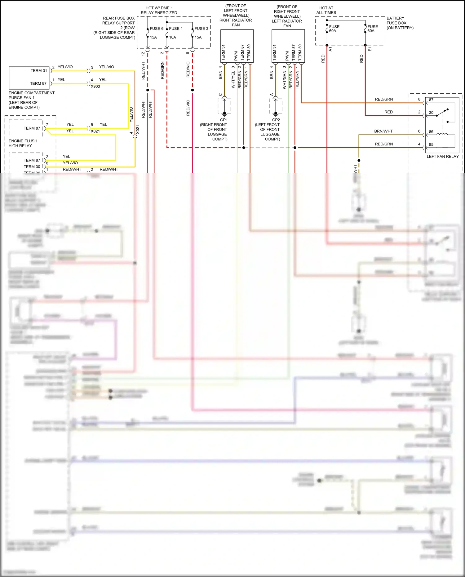 Wiring diagram engine compt temp for Porsche Cayman GT4 981 (2015-2016) (3 of 3)