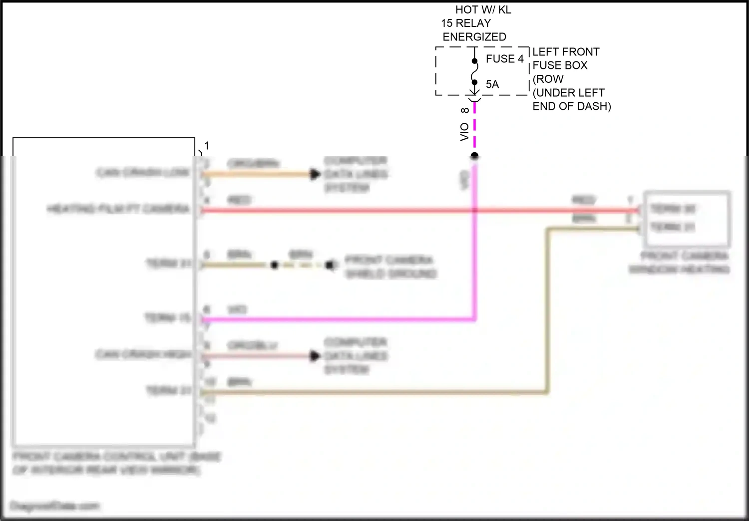 Wiring diagram front camera shield ground for Porsche Cayman GT4 981 (2015-2016) (1 of 2)