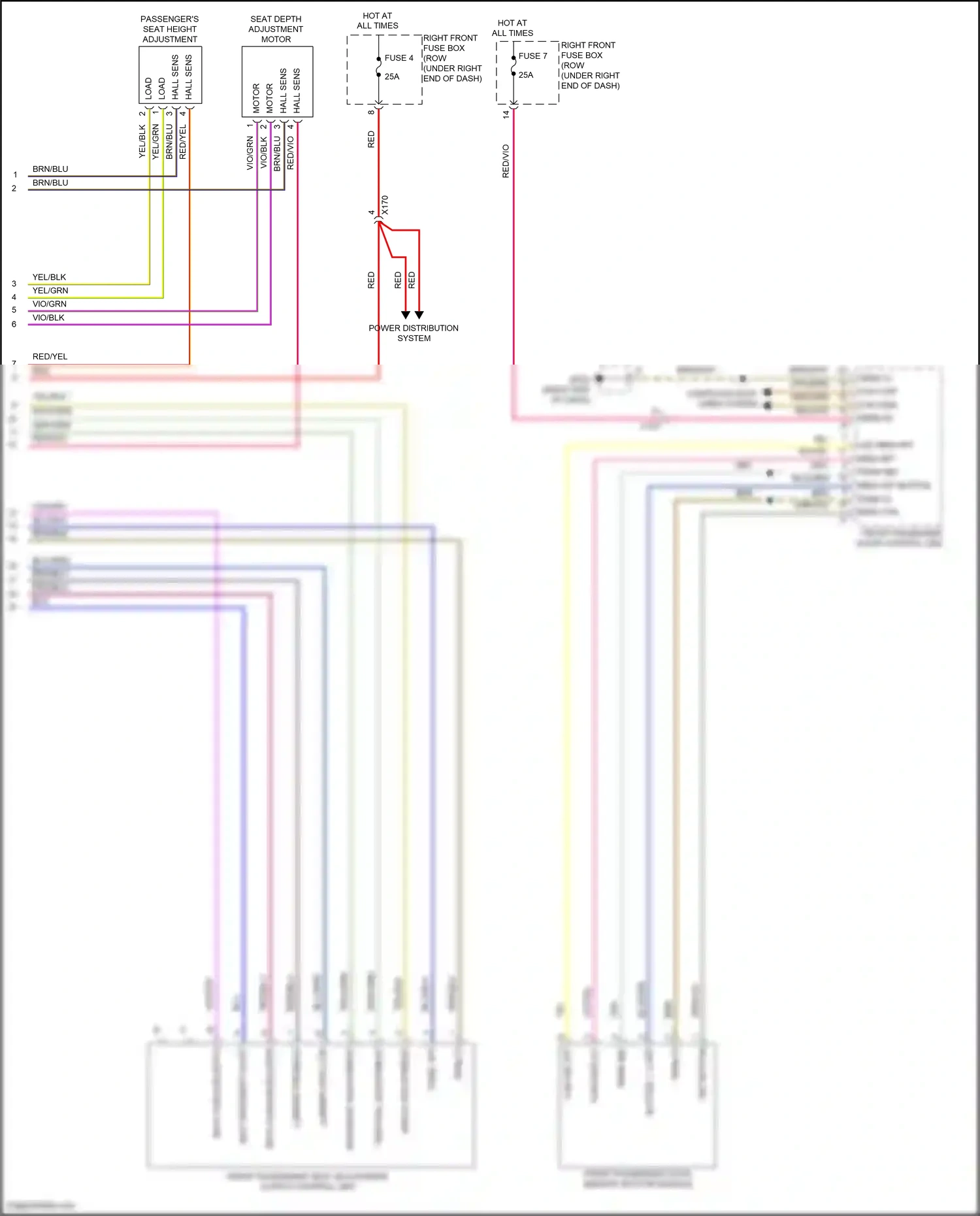 Wiring diagram front passenger door memory button module for Porsche Cayman GT4 981 (2015-2016) (3 of 3)