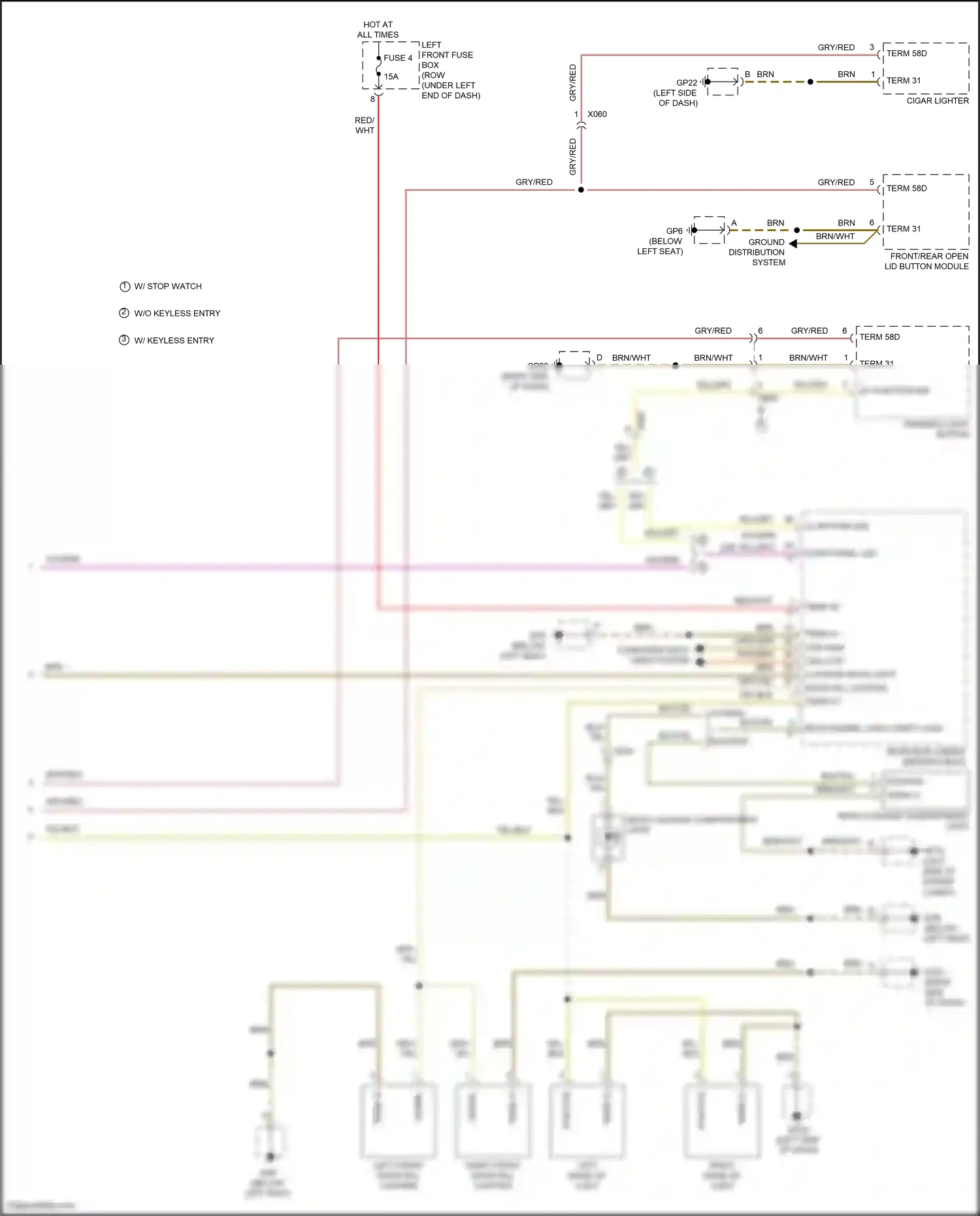 Wiring diagram ground distribution system for Porsche Cayman GT4 981 (2015-2016) (3 of 3)