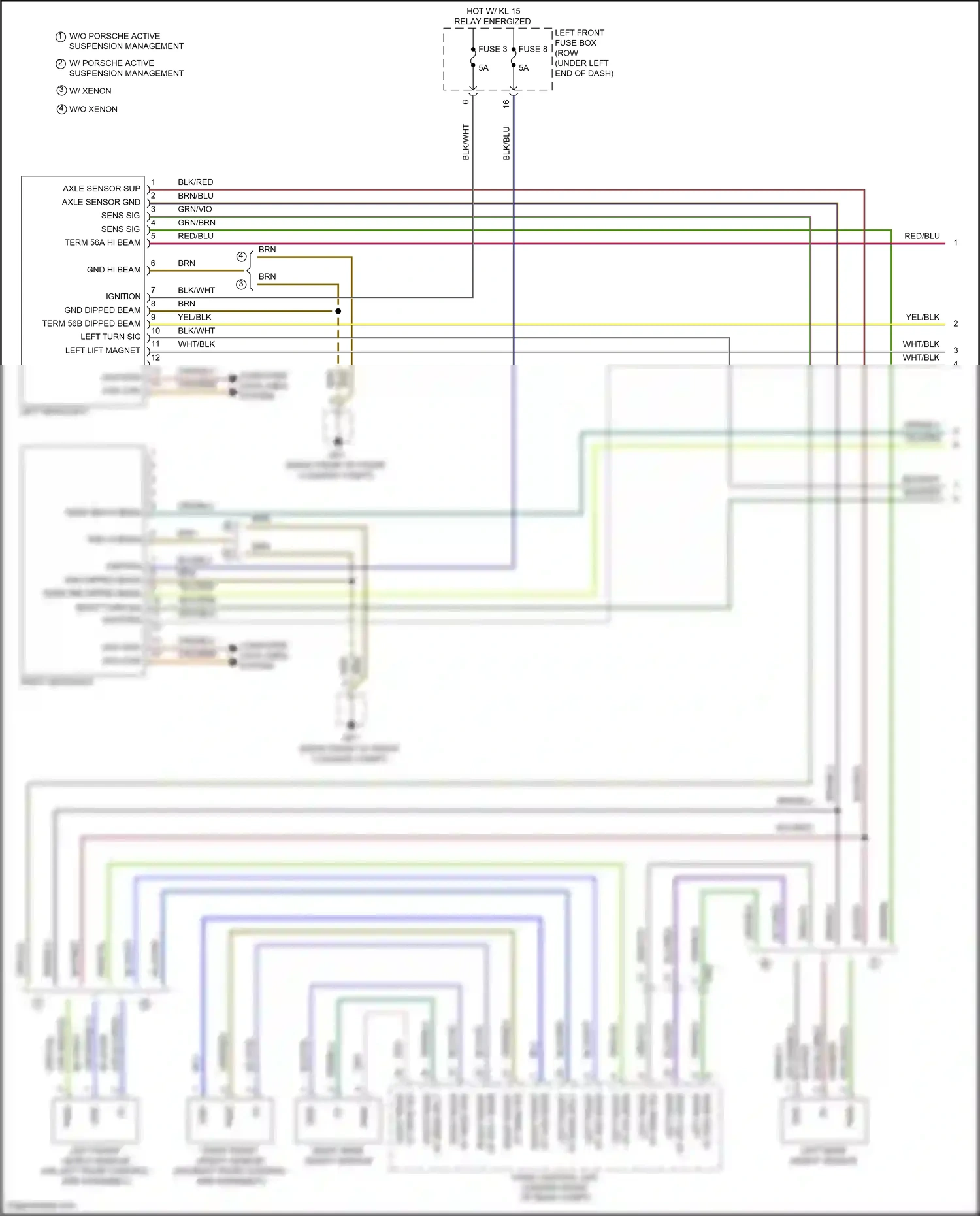 Wiring diagram left headlight for Porsche Cayman GT4 981 (2015-2016) (5 of 6)