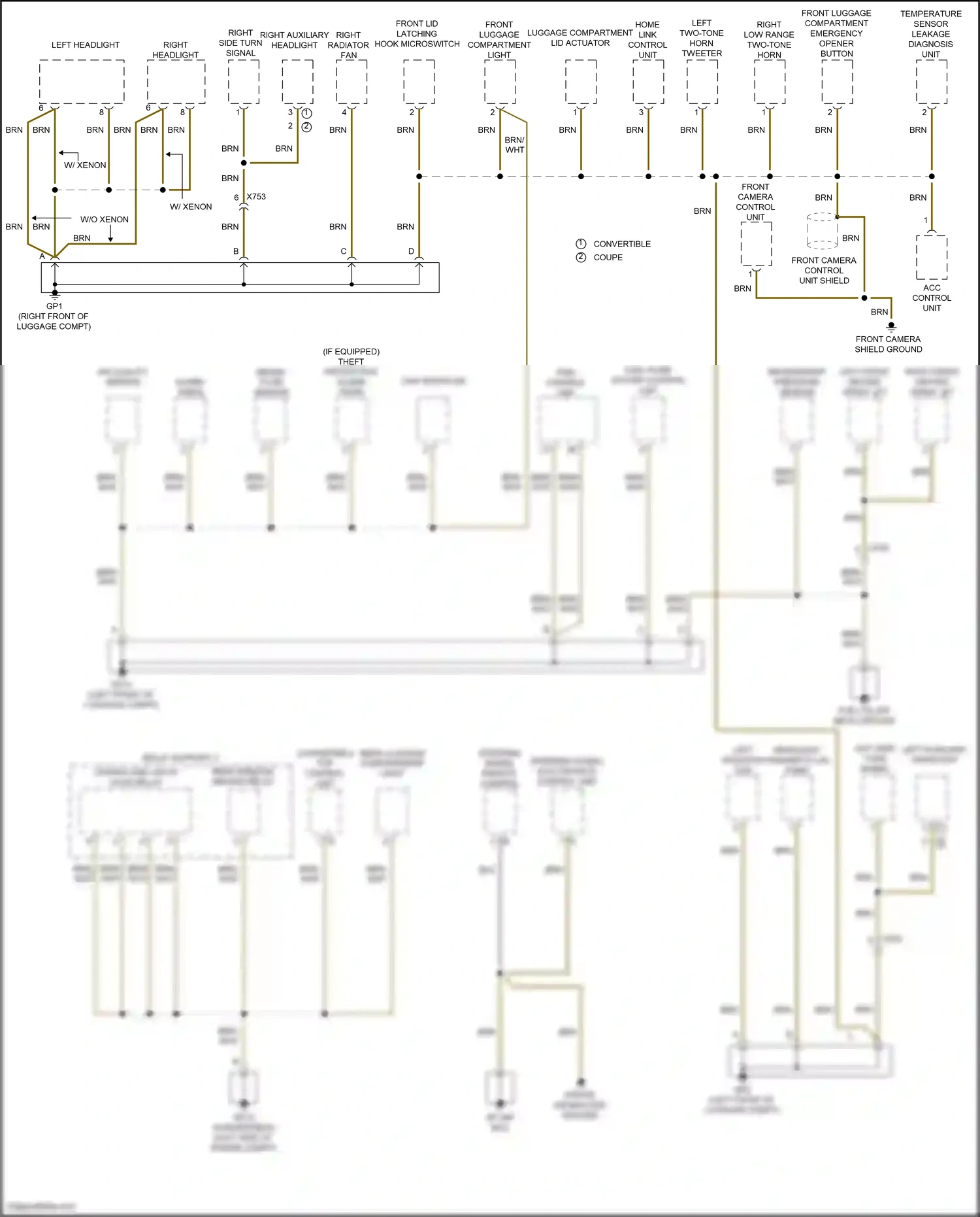 Wiring diagram left headlight for Porsche Cayman GT4 981 (2015-2016) (4 of 6)