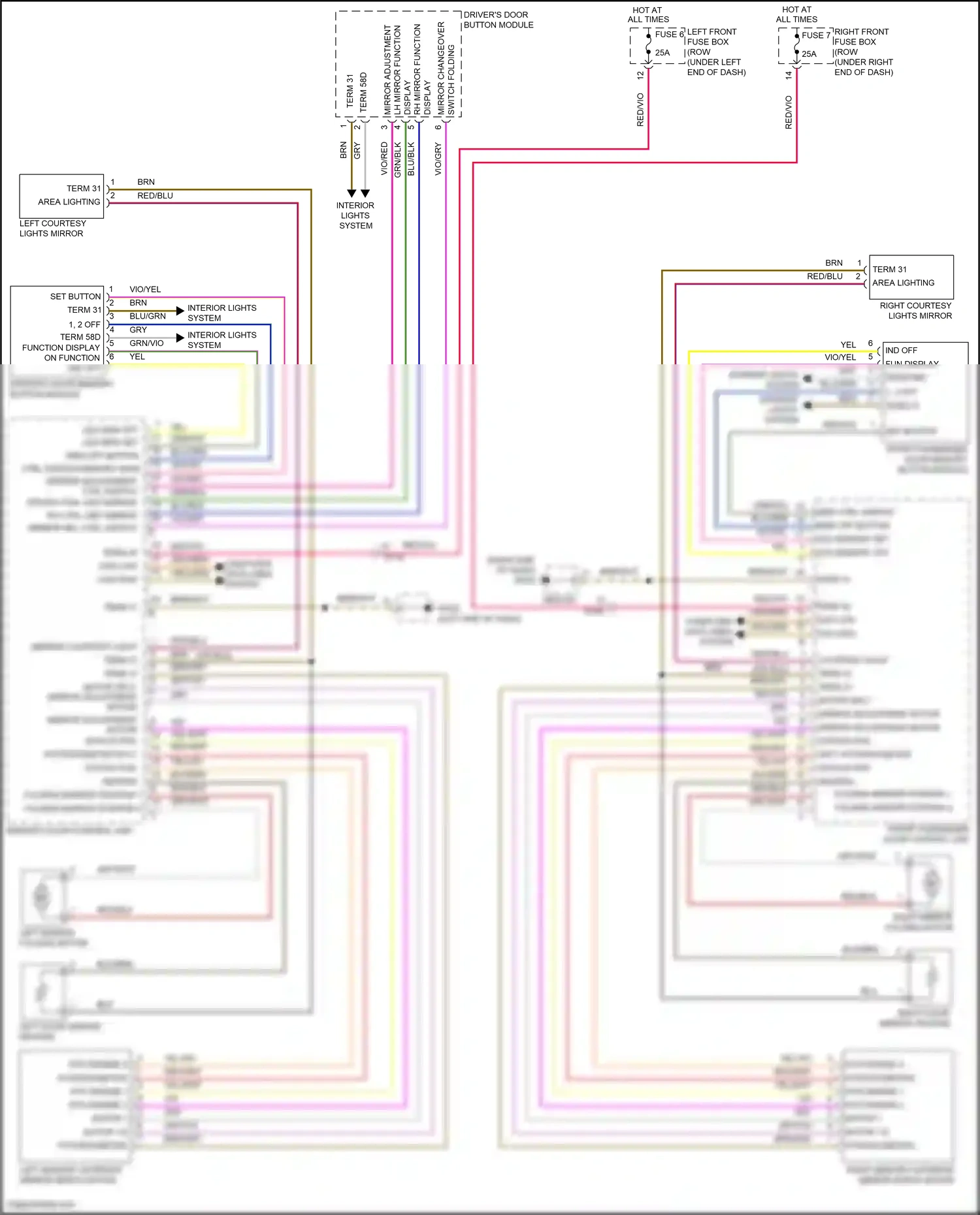 Wiring diagram lh mirror function for Porsche Cayman GT4 981 (2015-2016) (1 of 1)