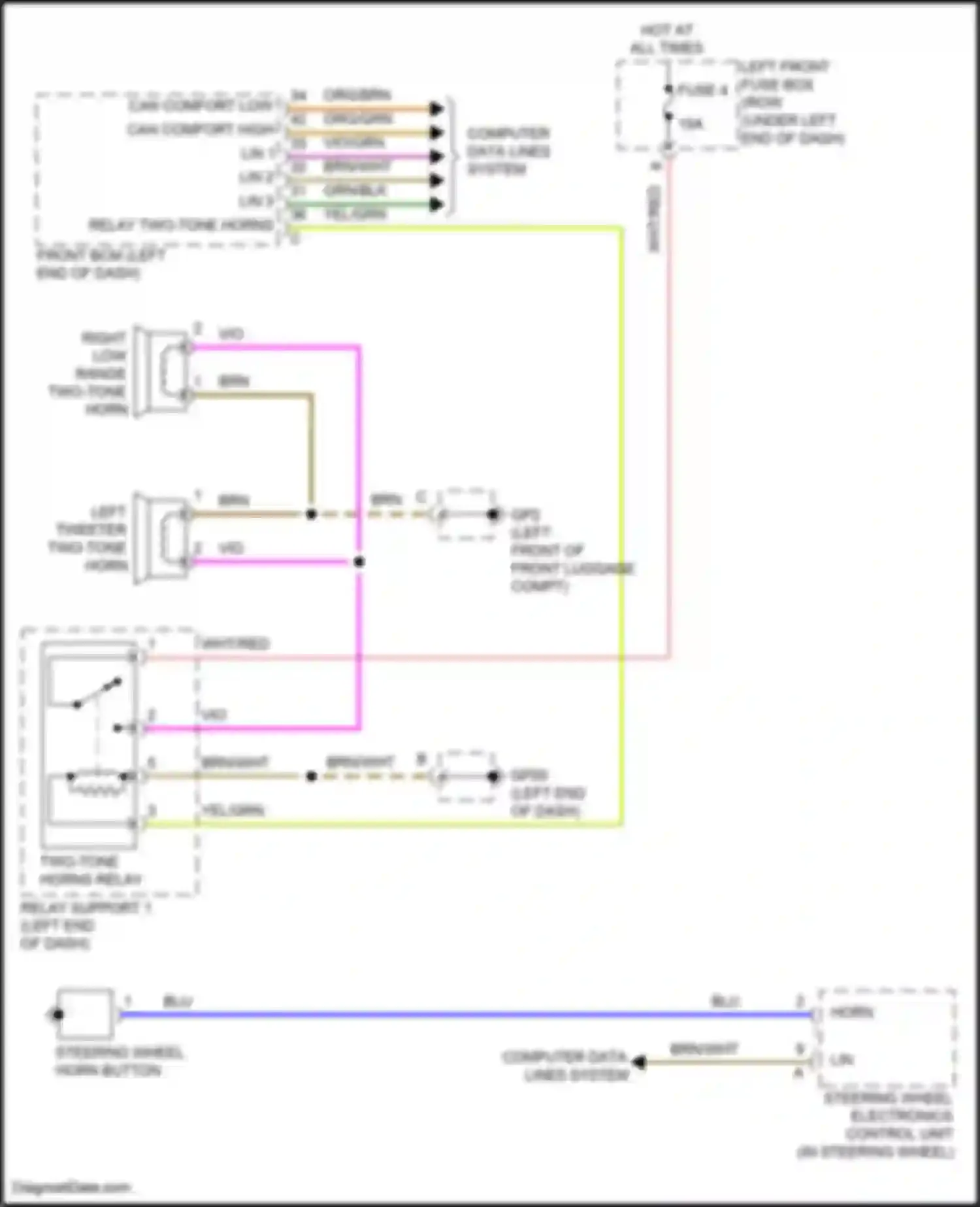Wiring diagram lin 1 for Porsche Cayman GT4 981 (2015-2016) (3 of 4)