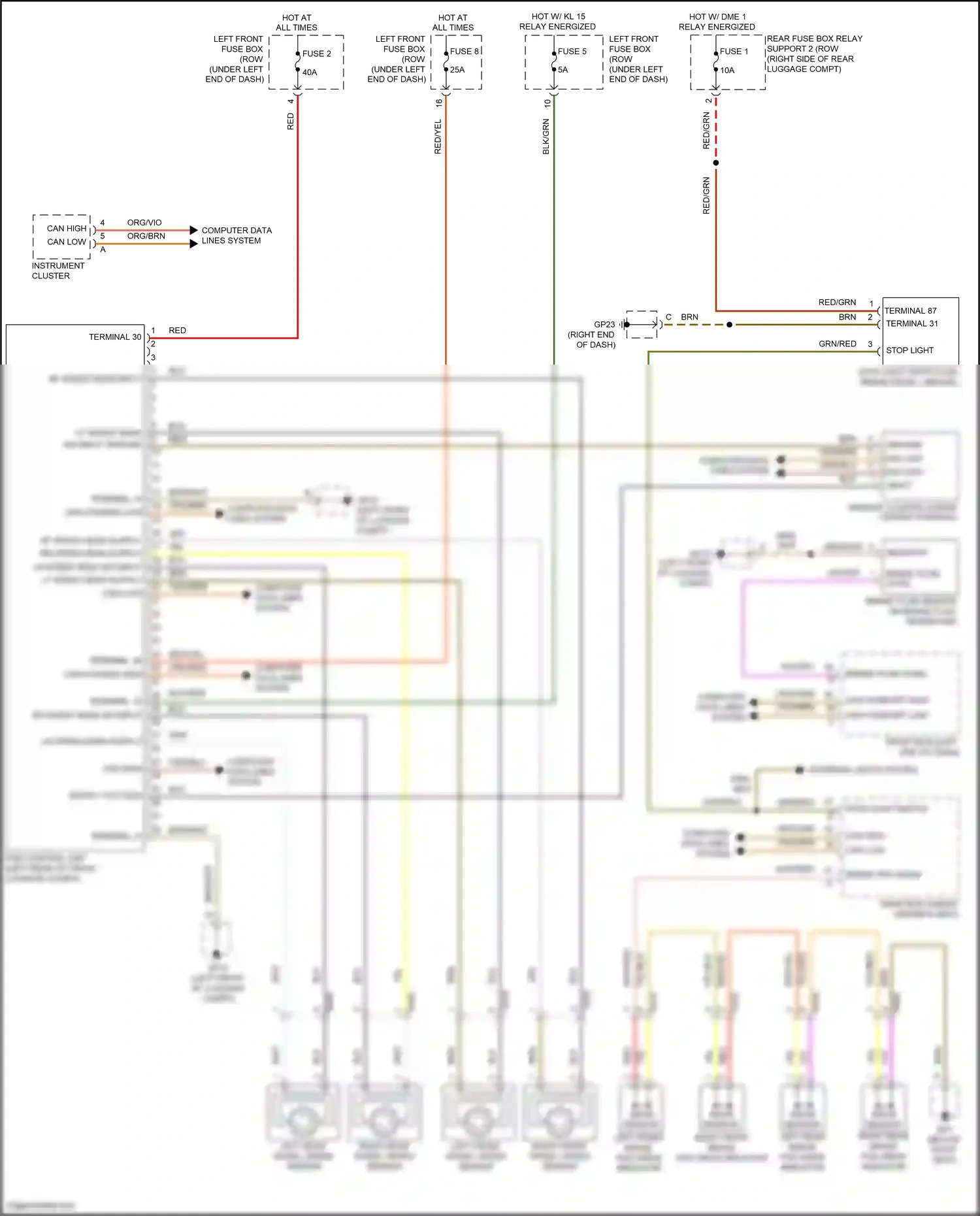 Wiring diagram psm control unit for Porsche Cayman GT4 981 (2015-2016) (1 of 5)