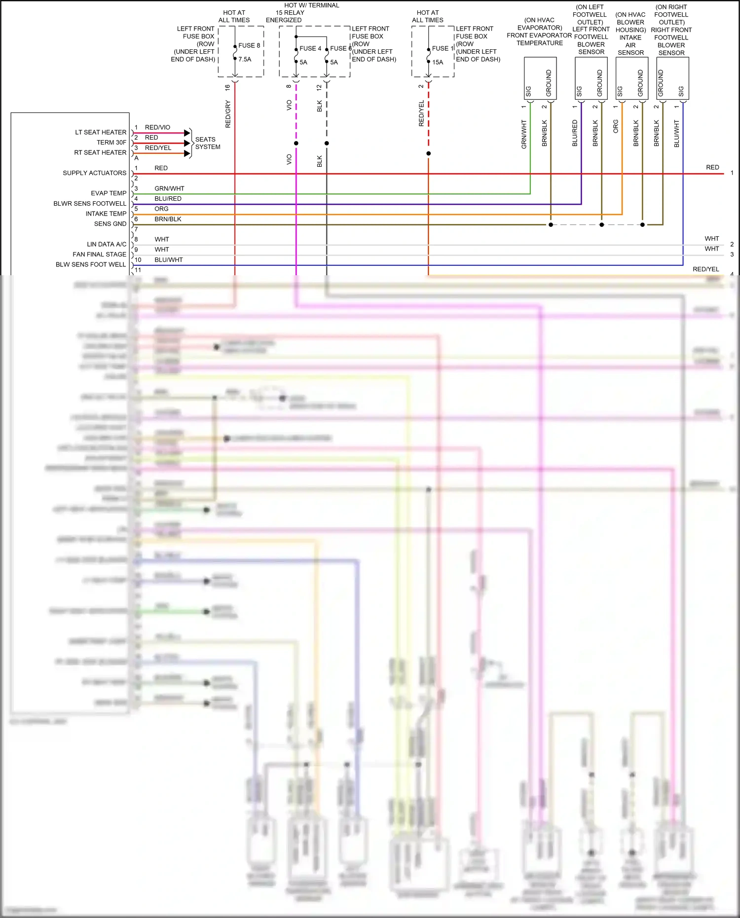 Wiring diagram right diode for Porsche Cayman GT4 981 (2015-2016) (1 of 2)