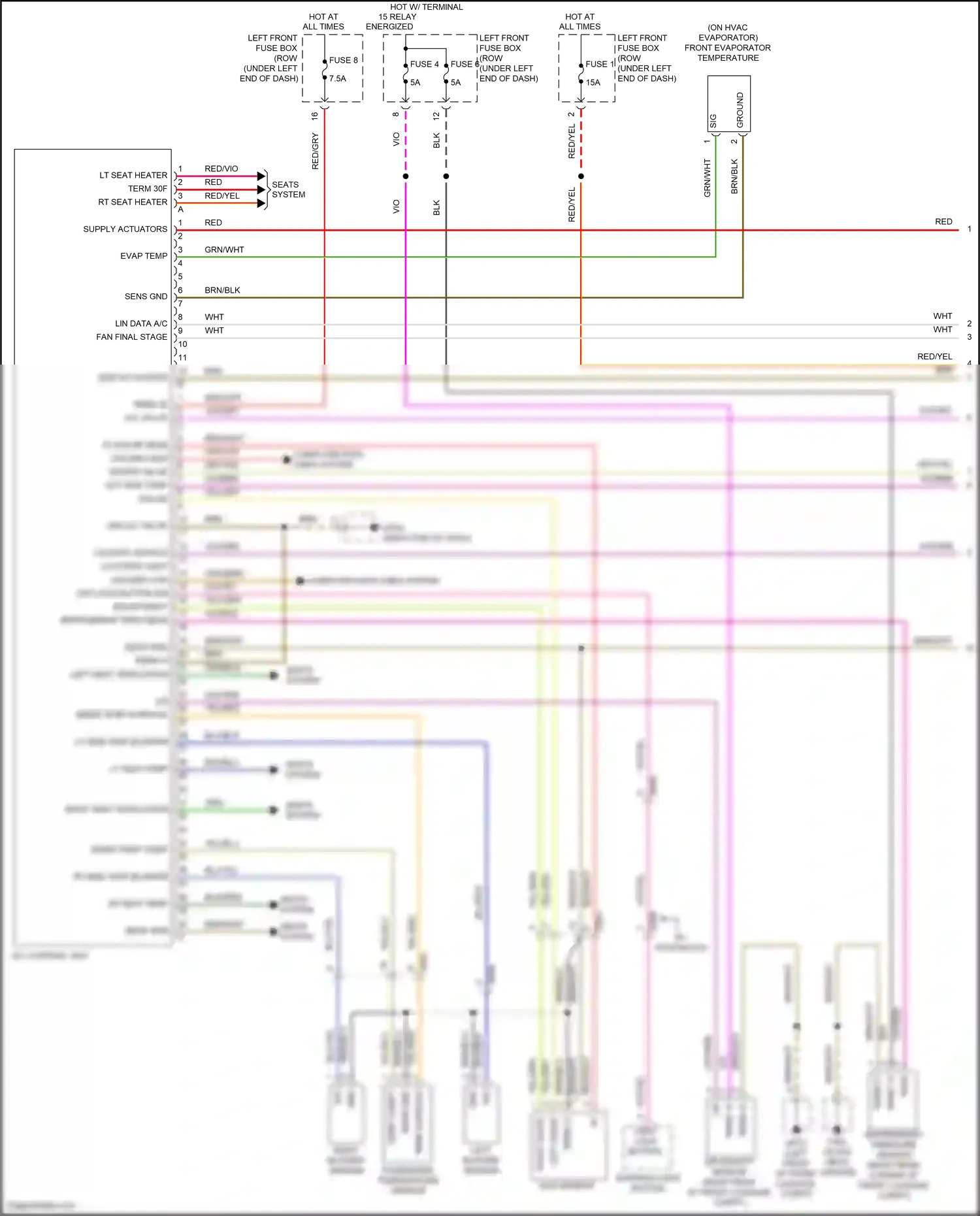 Wiring diagram right diode for Porsche Cayman GT4 981 (2015-2016) (2 of 2)