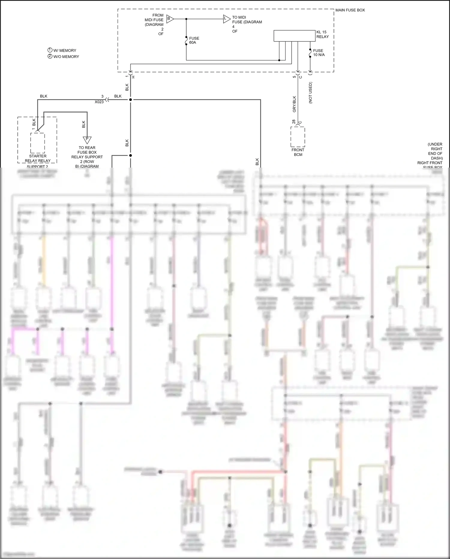 Wiring diagram seat occupancy detection control unit for Porsche Cayman GT4 981 (2015-2016) (2 of 3)