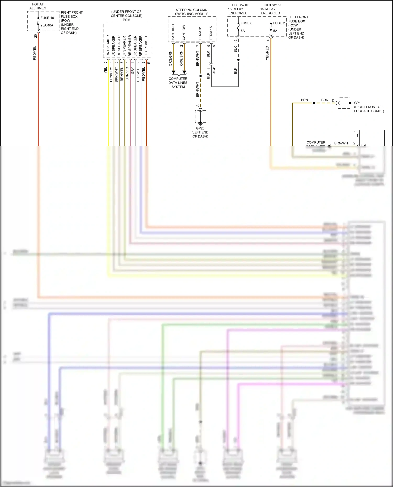 Wiring diagram steering column switching module for Porsche Cayman GT4 981 (2015-2016) (7 of 14)