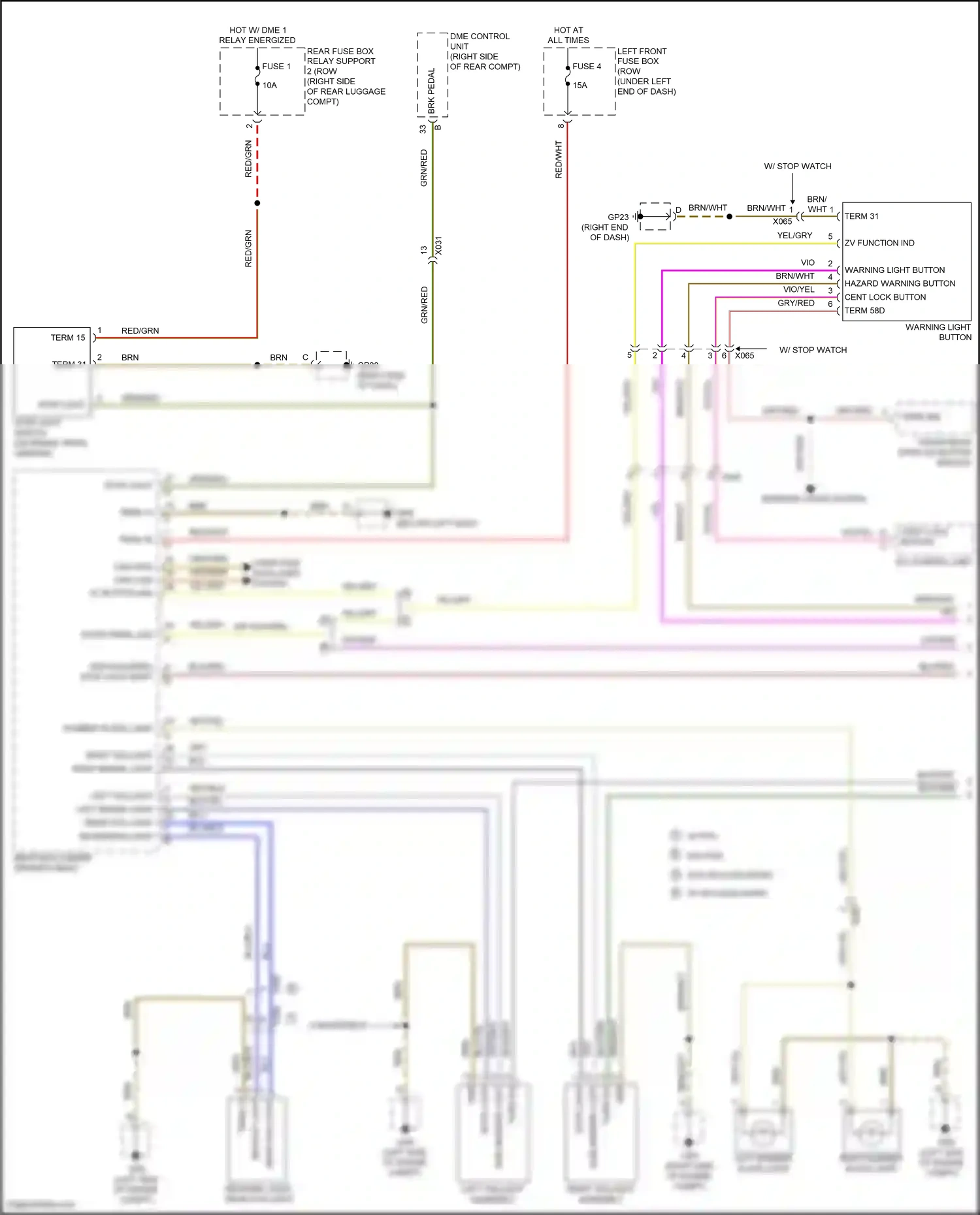 Wiring diagram stop light for Porsche Cayman GT4 981 (2015-2016) (2 of 2)