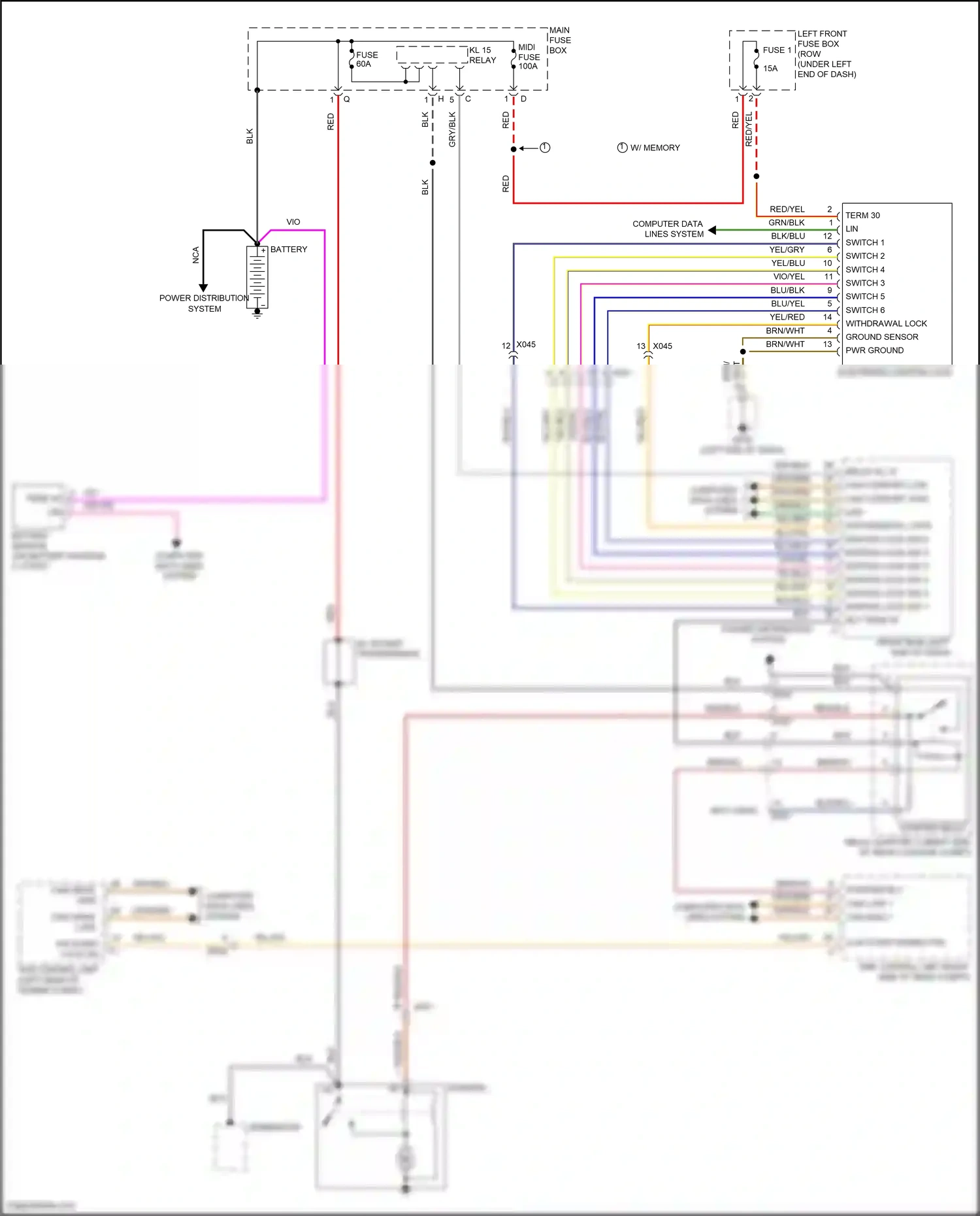 Wiring diagram switch 4 for Porsche Cayman GT4 981 (2015-2016) (3 of 3)