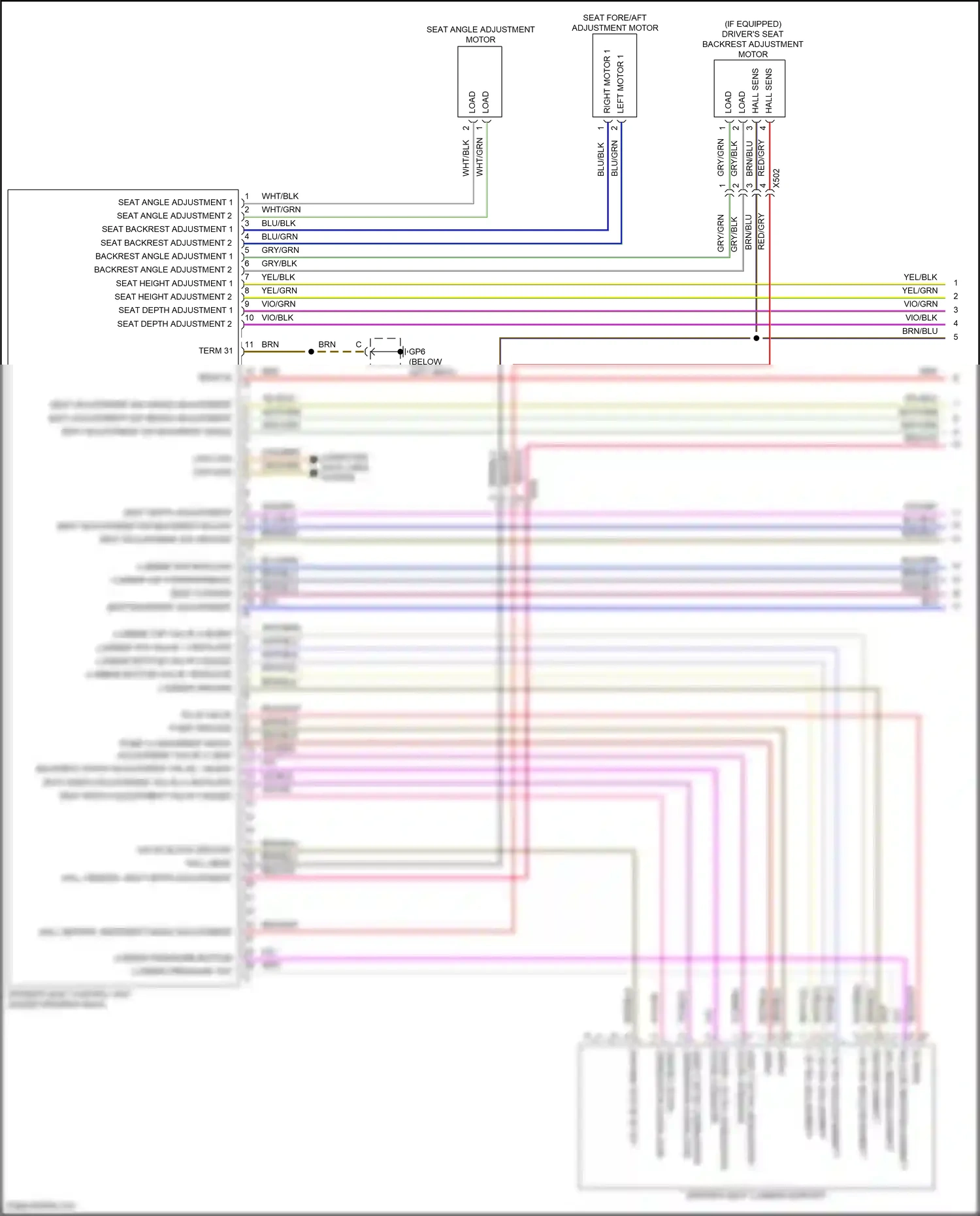 Wiring diagram backrest width for Porsche Cayman GT4 982 (2019-2024) (1 of 2)