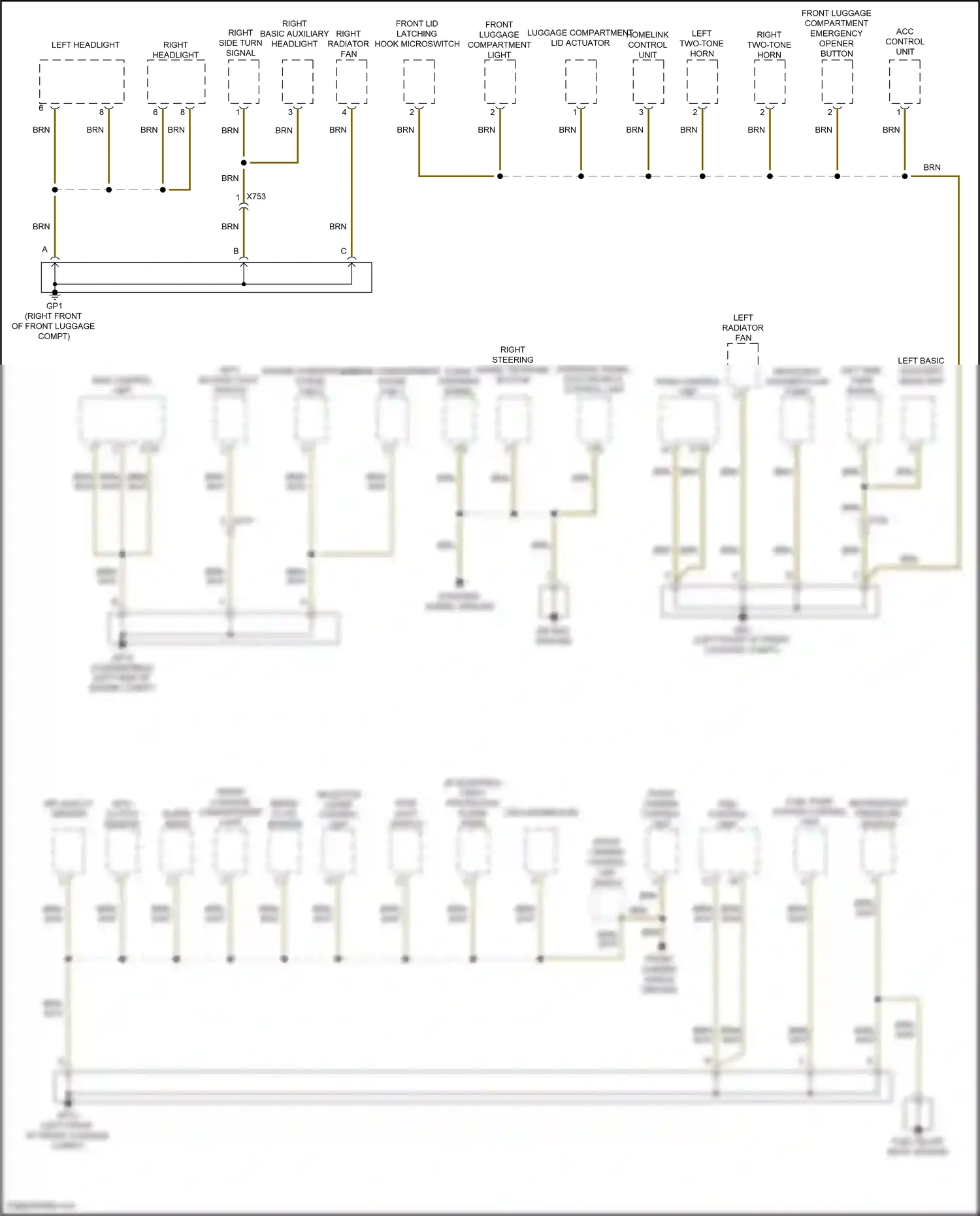 Wiring diagram front camera control unit shield for Porsche Cayman GT4 982 (2019-2024) (1 of 1)