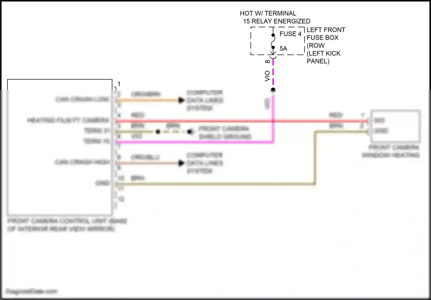Wiring diagram front camera window heating for Porsche Cayman GT4 982 (2019-2024) (1 of 1)