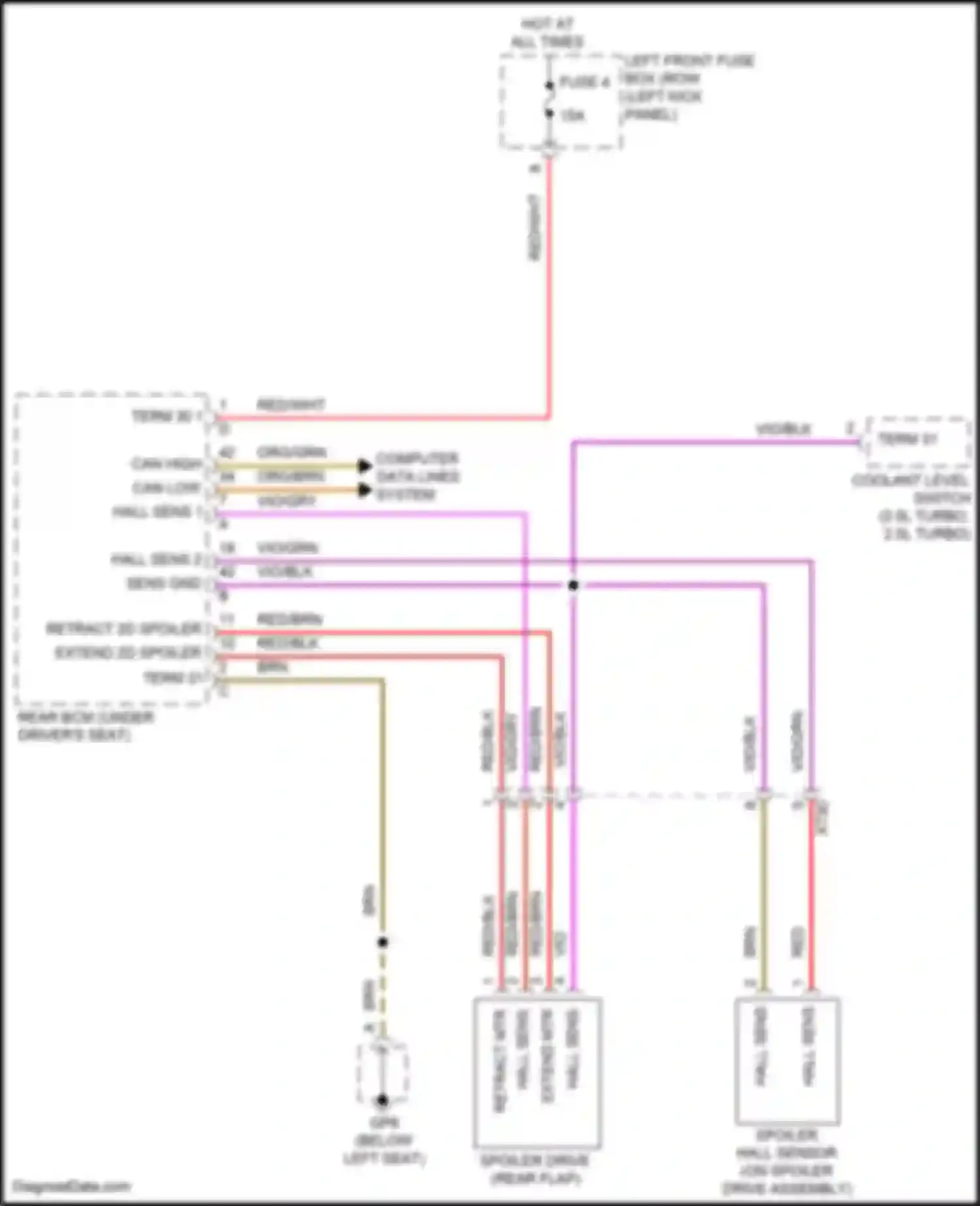 Wiring diagram computer data lines system for Porsche Cayman GT4 982 (2019-2024)