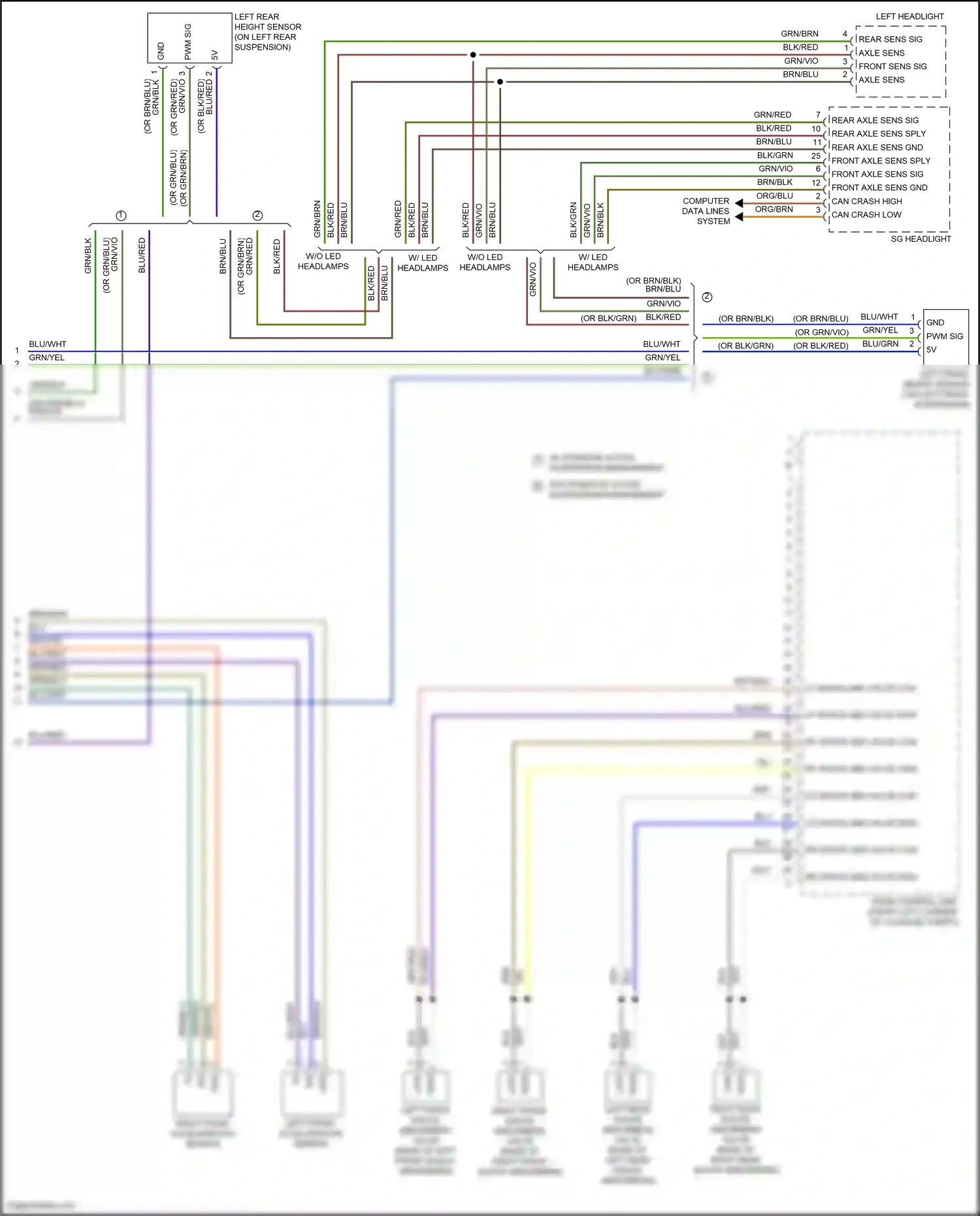 Wiring diagram left front acceleration sensor for Porsche Cayman GT4 982 (2019-2024) (1 of 1)