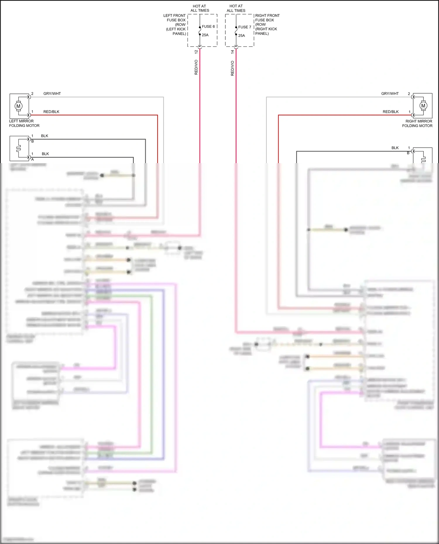 Wiring diagram mirror sel ctrl switch for Porsche Cayman GT4 982 (2019-2024) (2 of 2)