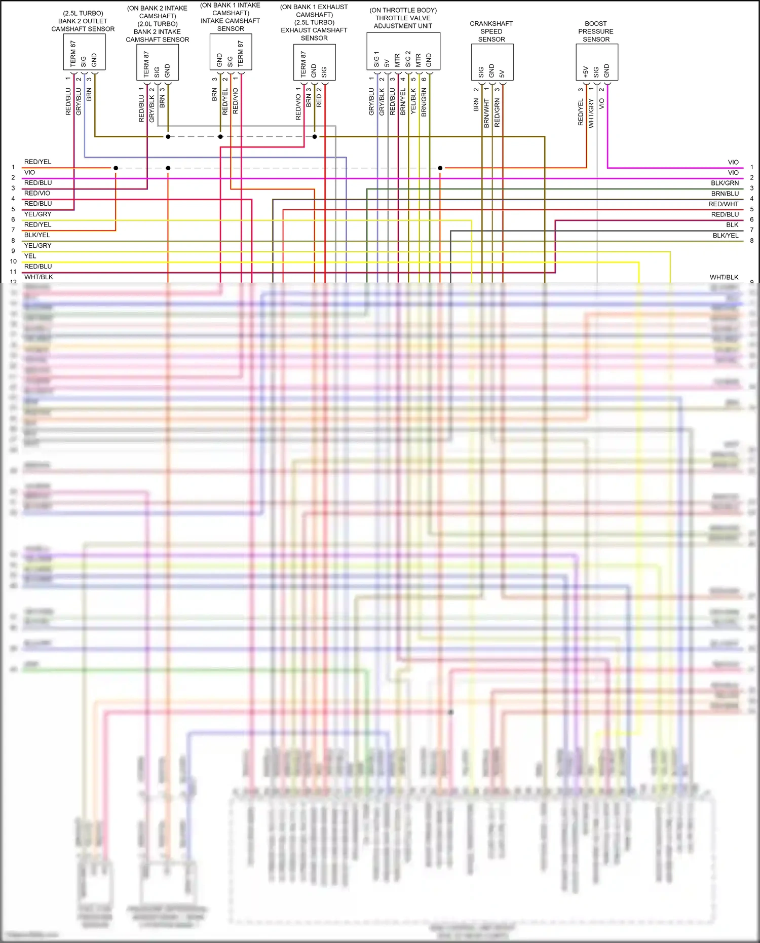 Wiring diagram pressure diff sender for Porsche Cayman GT4 982 (2019-2024) (1 of 2)