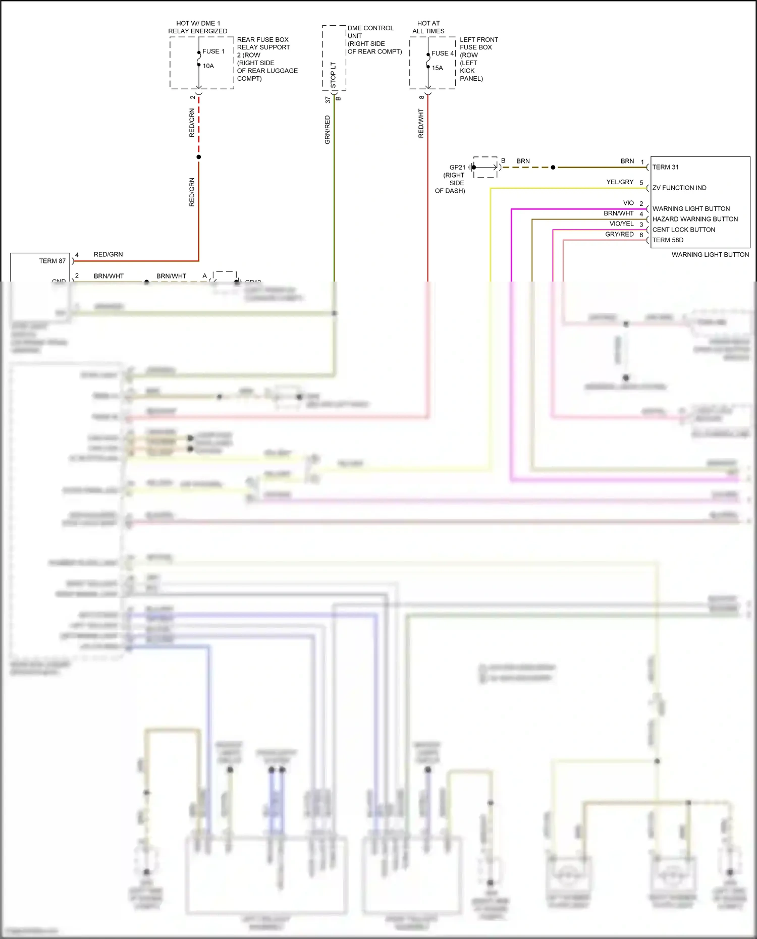 Wiring diagram zv function ind for Porsche Cayman GT4 982 (2019-2024) (1 of 2)