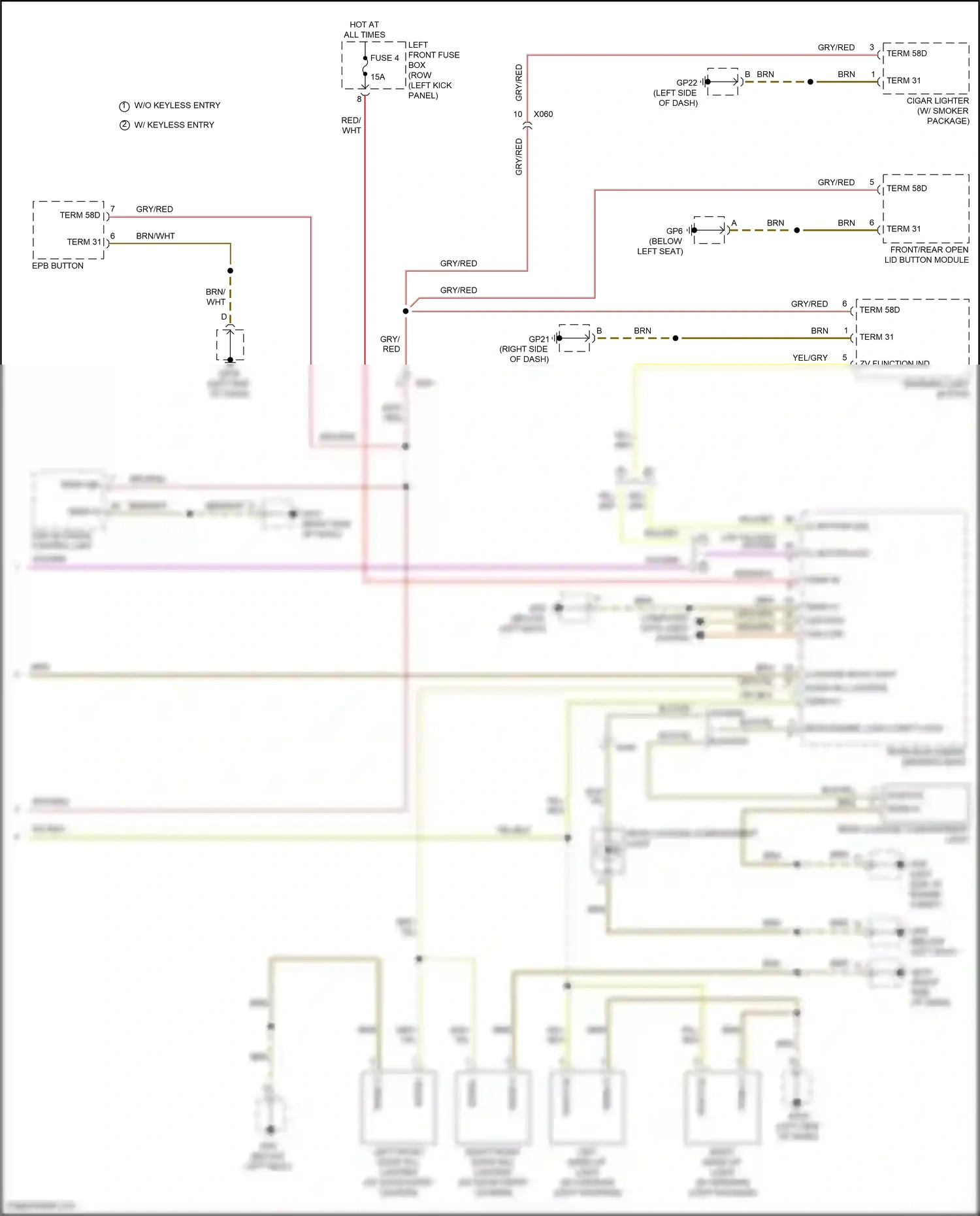 Wiring diagram zv function ind for Porsche Cayman GT4 982 (2019-2024) (2 of 2)