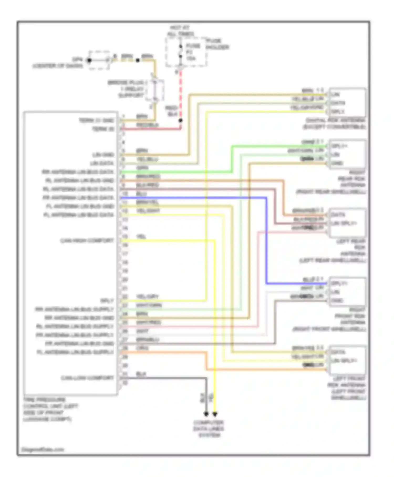 Wiring diagram 3 2 1 lin data lin sply+ lin gnd for Porsche Cayman 987 facelift (2009-2012) (1 of 1)