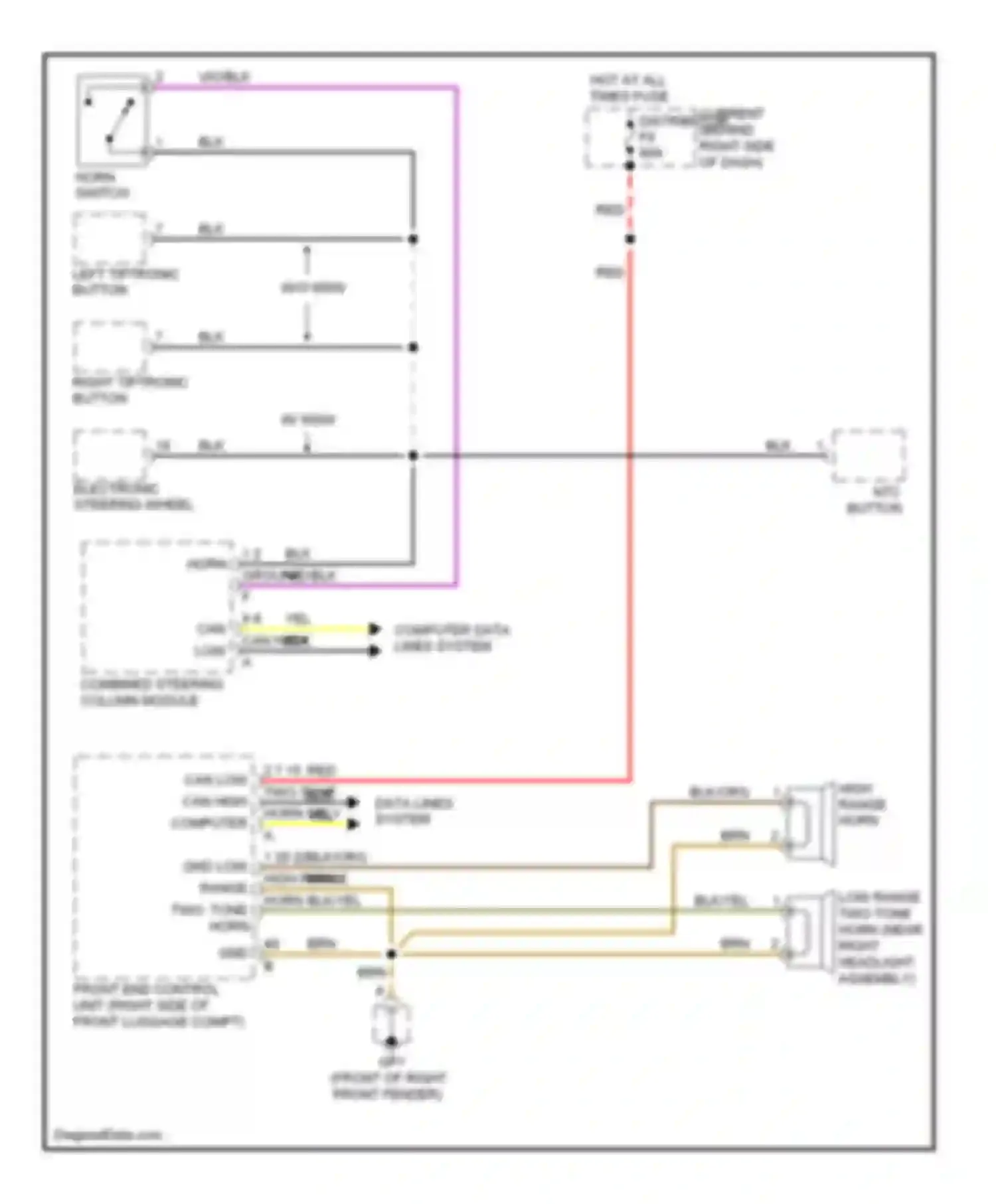 Wiring diagram combined steering column module for Porsche Cayman 987 facelift (2009-2012) (6 of 8)
