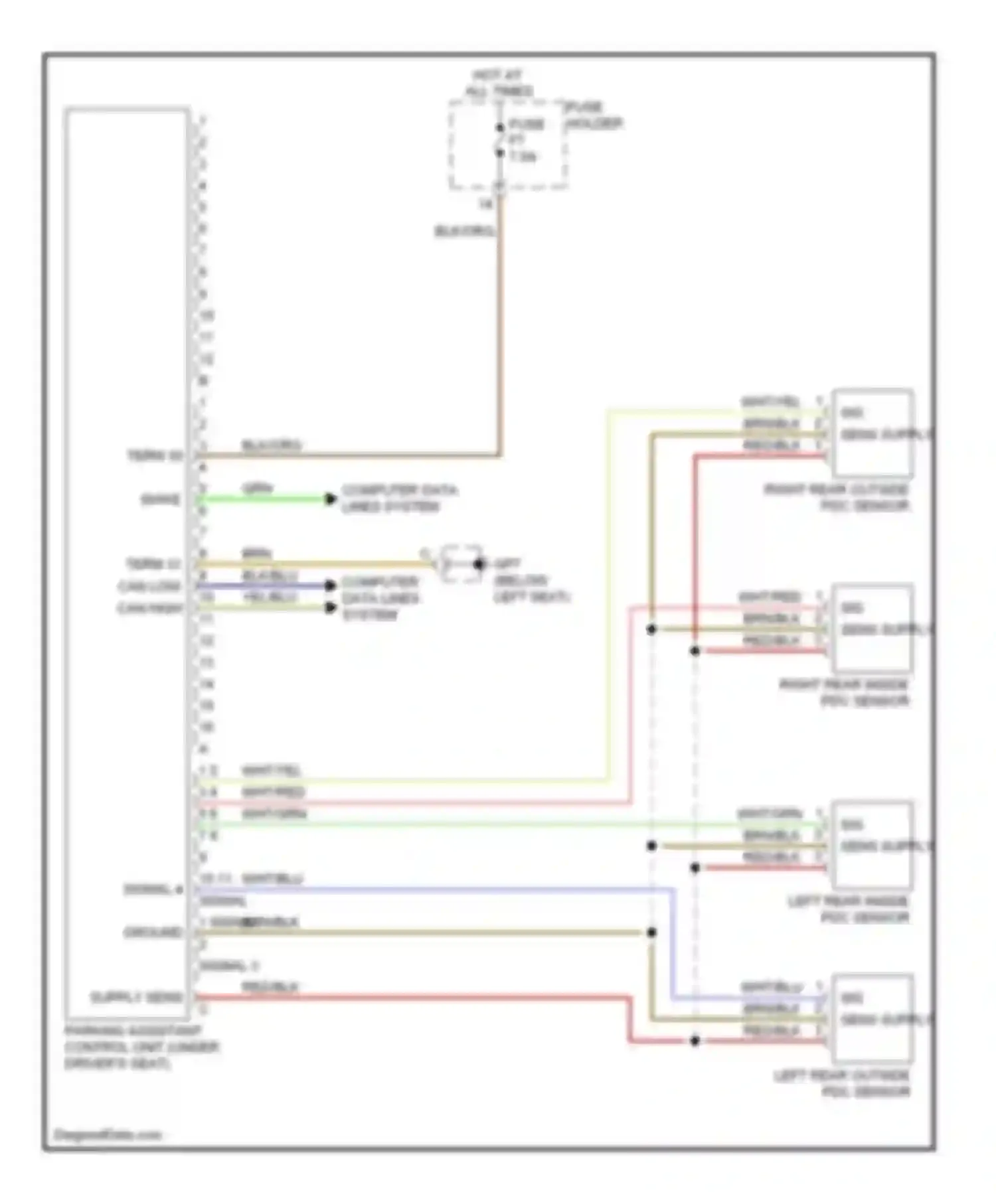Wiring diagram computer data lines system for Porsche Cayman 987 facelift (2009-2012) (34 of 50)